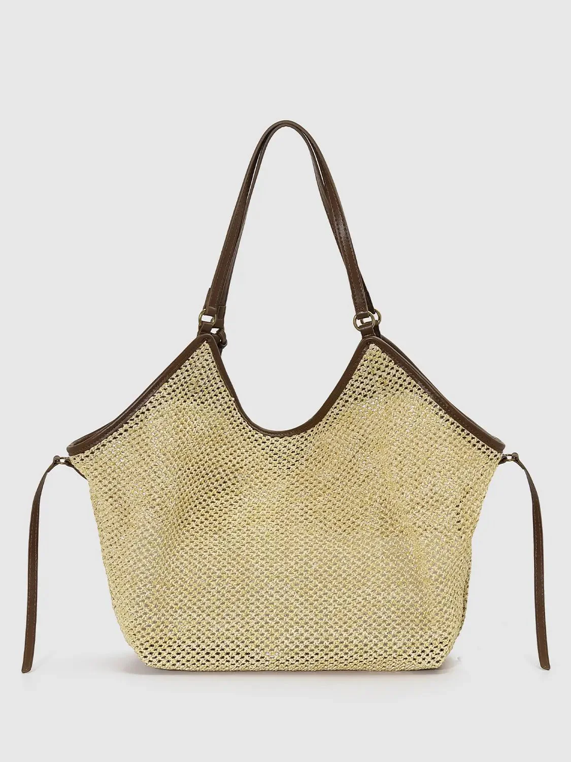 Minimal Contrast Woven Oversize Shoulder Bags