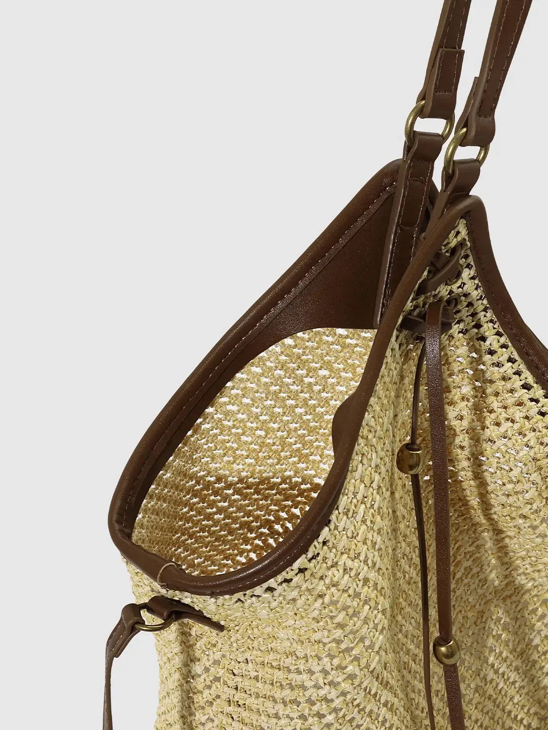 Minimal Contrast Woven Oversize Shoulder Bags