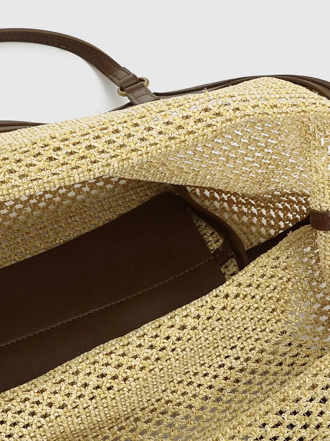 Minimal Contrast Woven Oversize Shoulder Bags