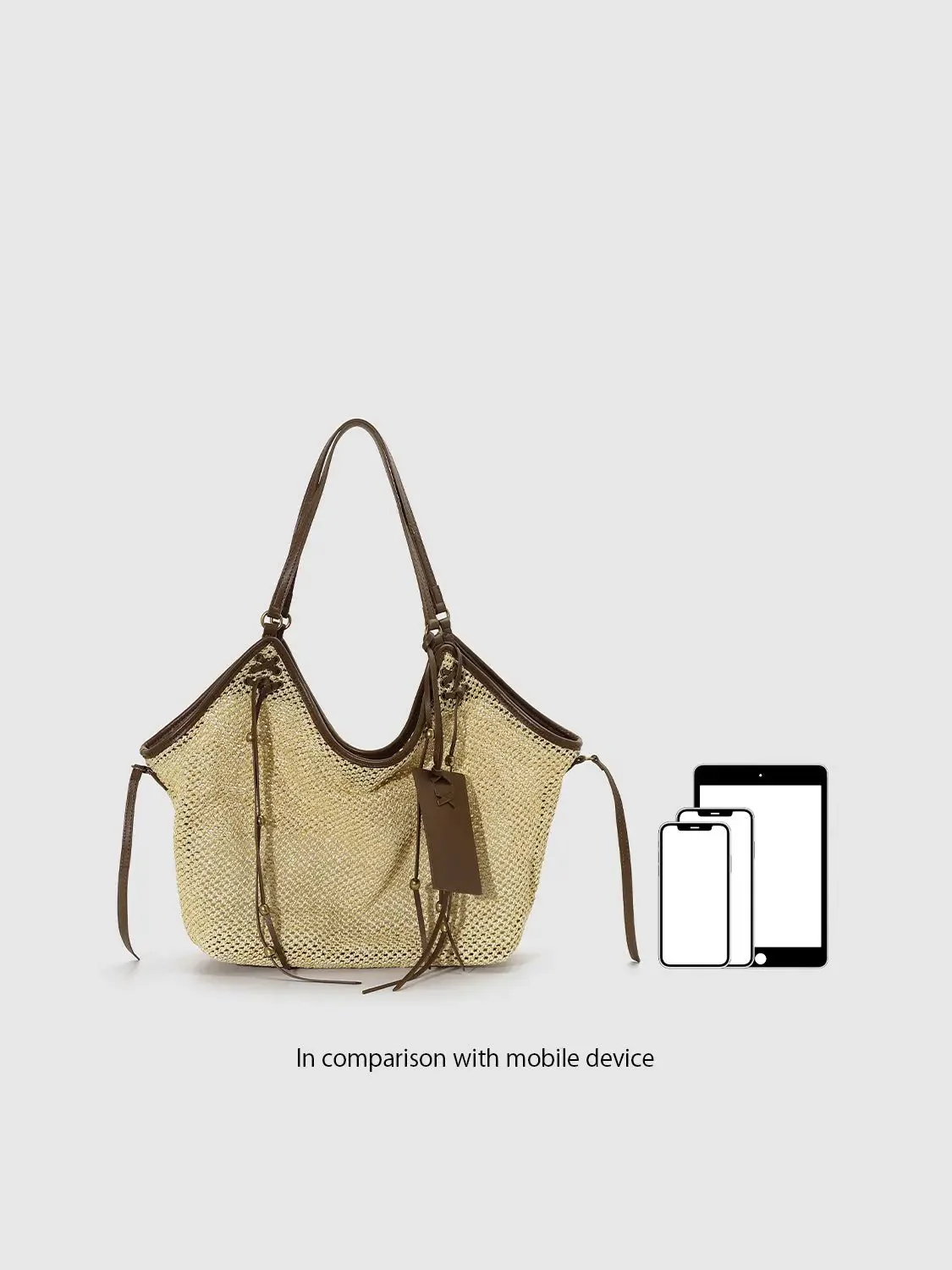Minimal Contrast Woven Oversize Shoulder Bags