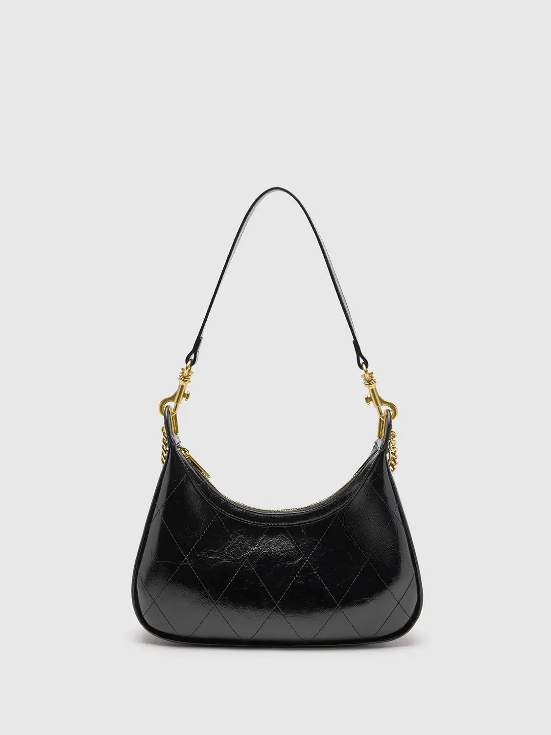 Faux Leather Chain Detail Shoulder Bags