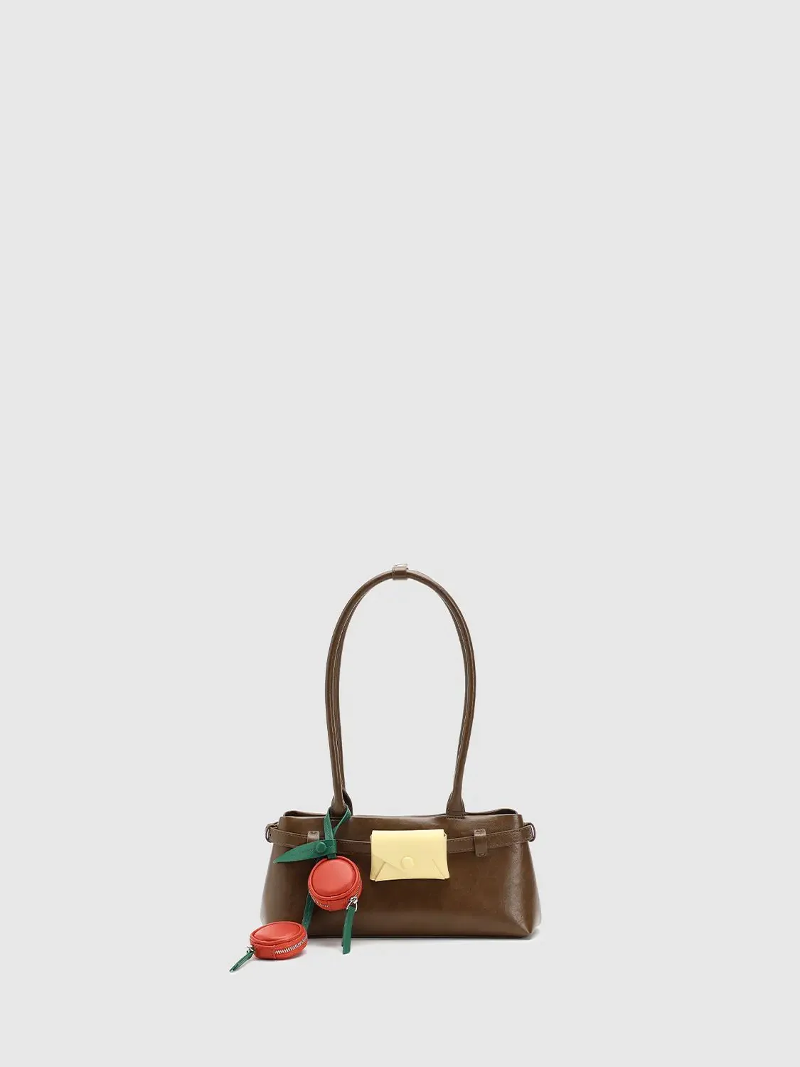 Charm Detail Handle Shoulder Bowling Bags