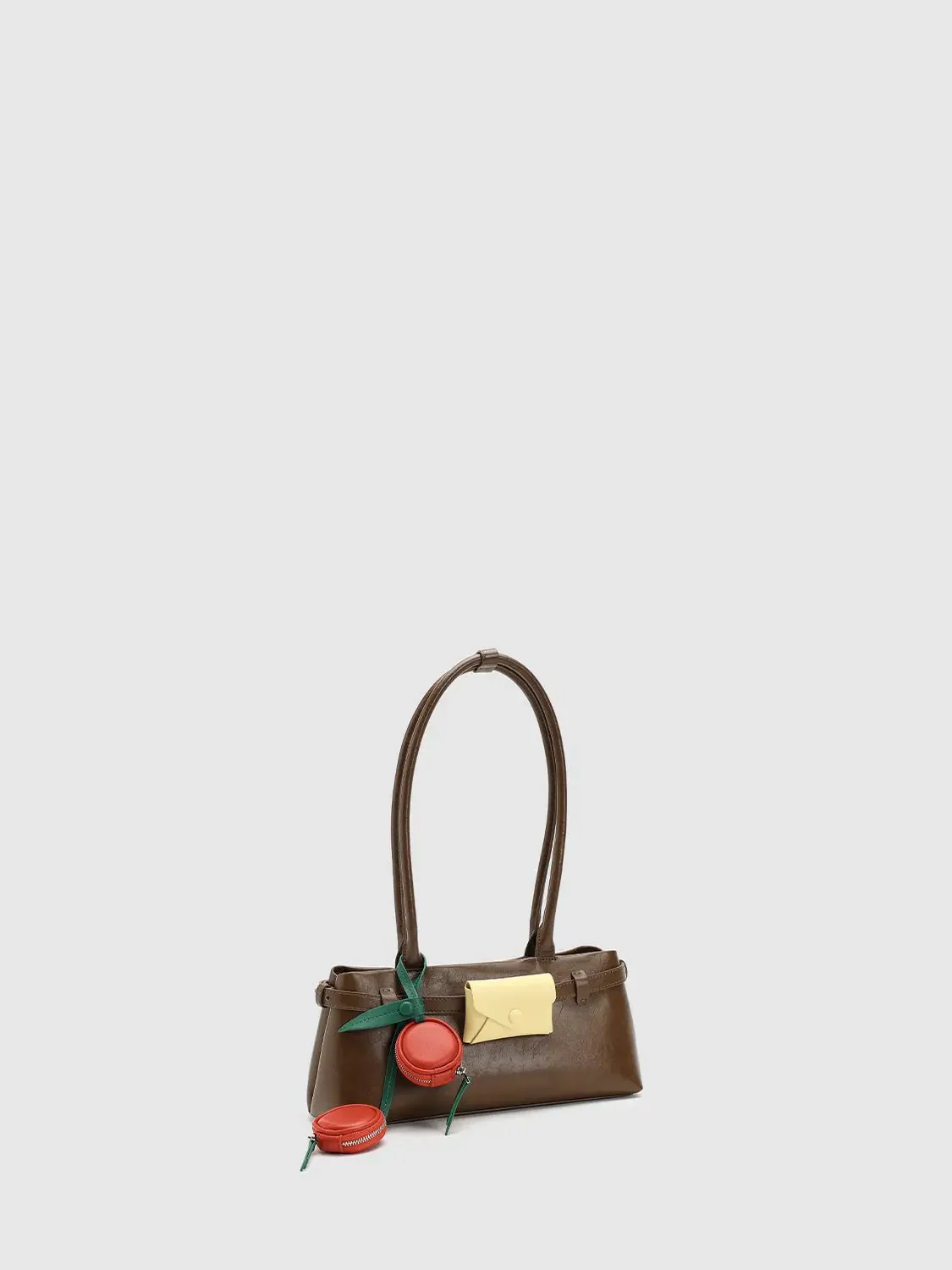 Charm Detail Handle Shoulder Bowling Bags