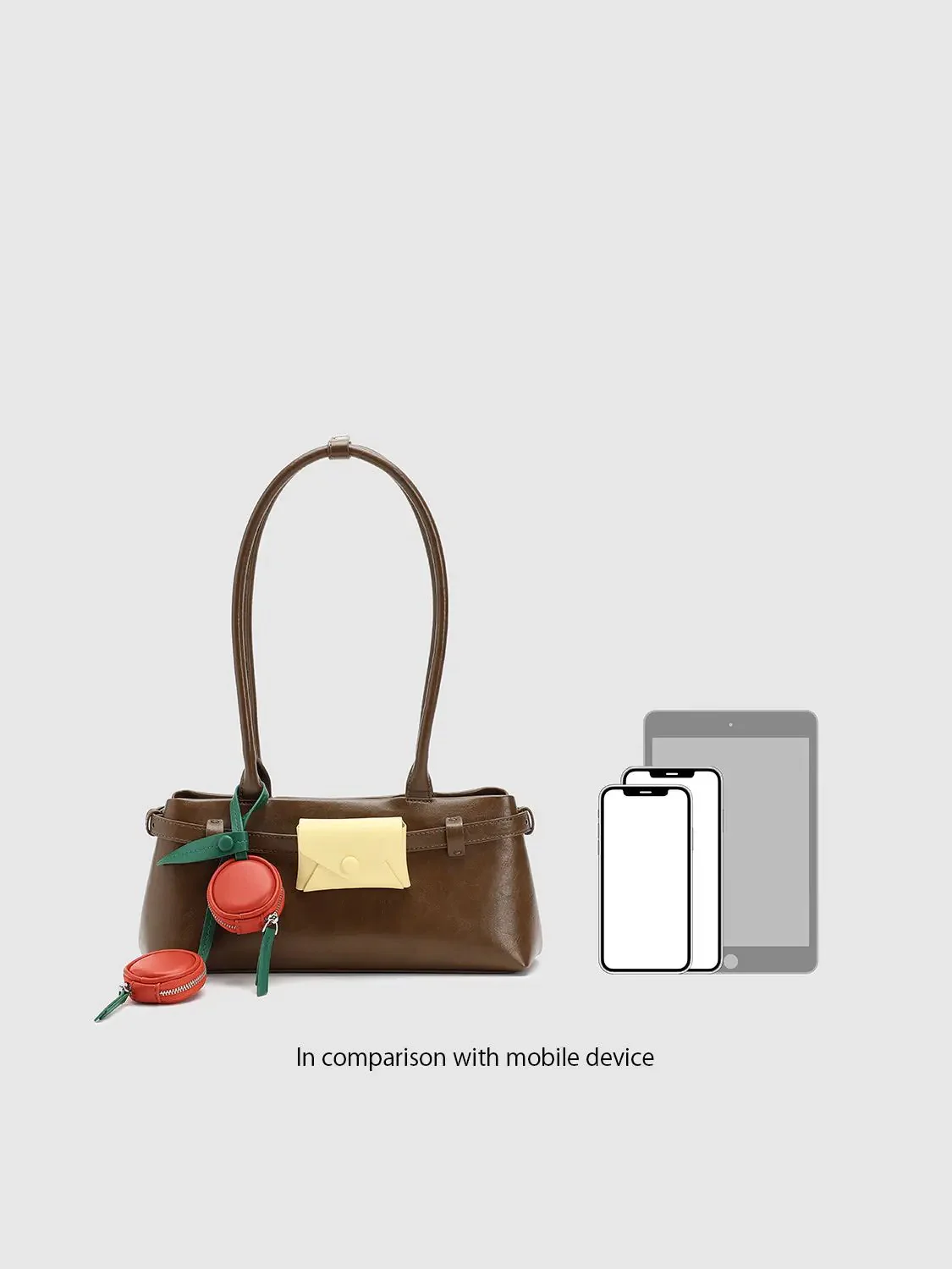 Charm Detail Handle Shoulder Bowling Bags
