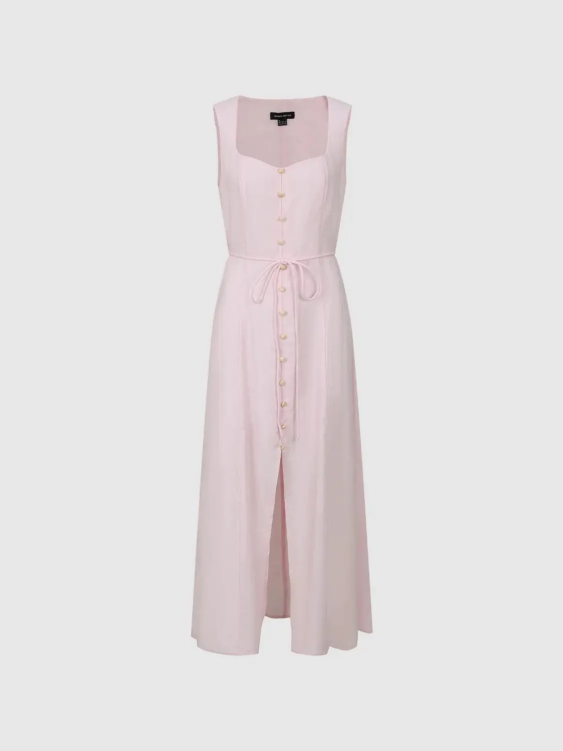 24361-linen-blend-square-neck-button-detail-midi-dresses-4.webp Linen Blend Square Neck Button Detail Midi Dresses