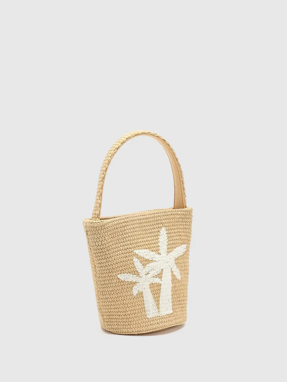Embroidered Handle Shoulder Weave Bags