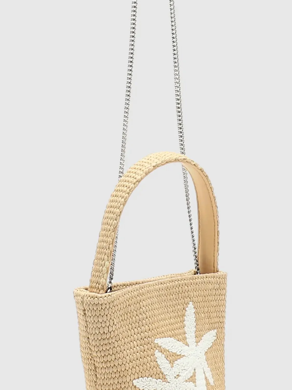 Embroidered Handle Shoulder Weave Bags