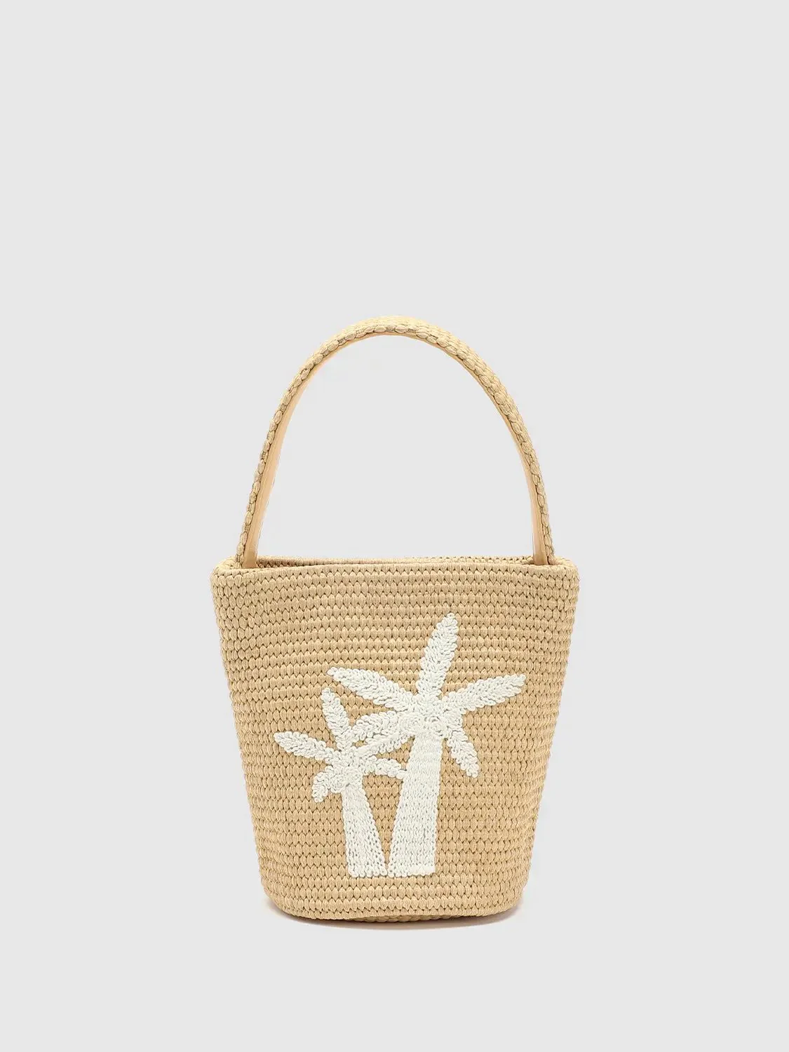 Embroidered Handle Shoulder Weave Bags
