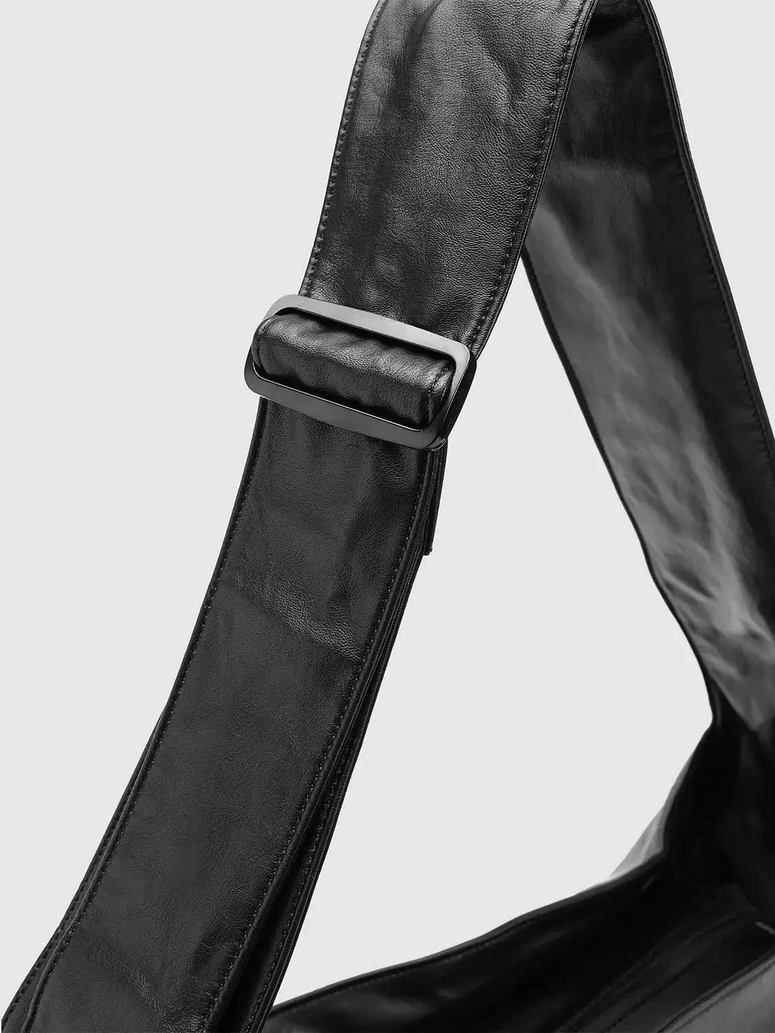 Faux Leather Seamed Square Crossbody Bags