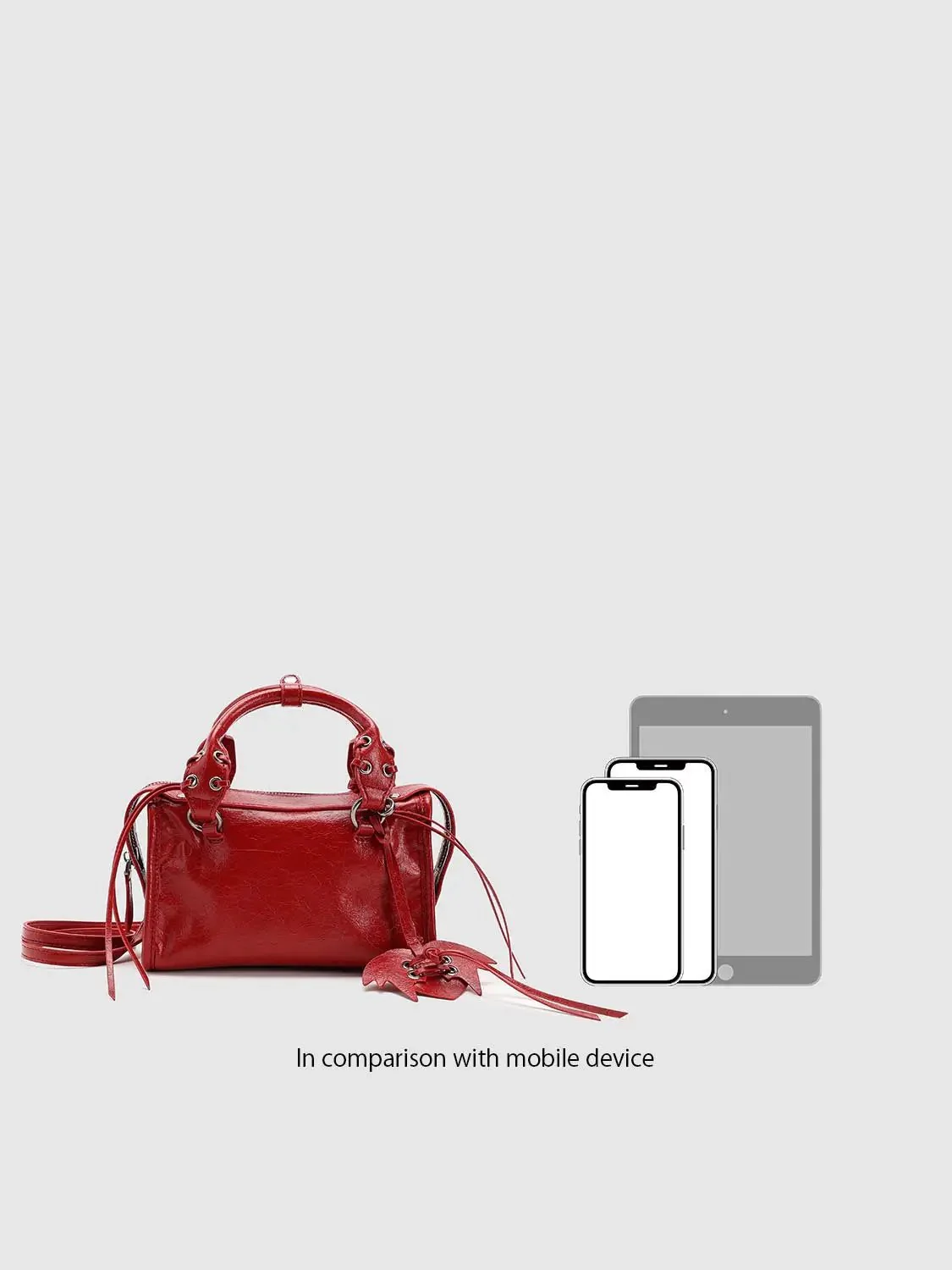 Faux Leather String Detail Handle Shoulder Bags