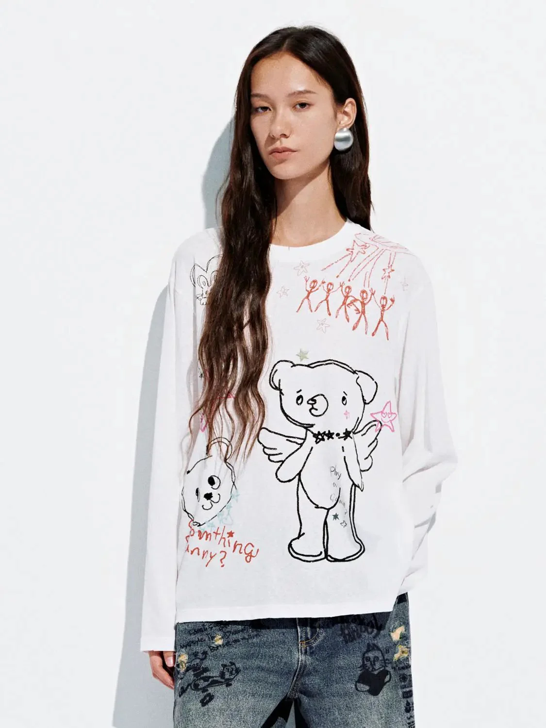 24406-cotton-linen-blend-bear-graphic-long-sleeve-t-shirt-1.webp Cotton Linen Blend Bear Graphic Long Sleeve T Shirt