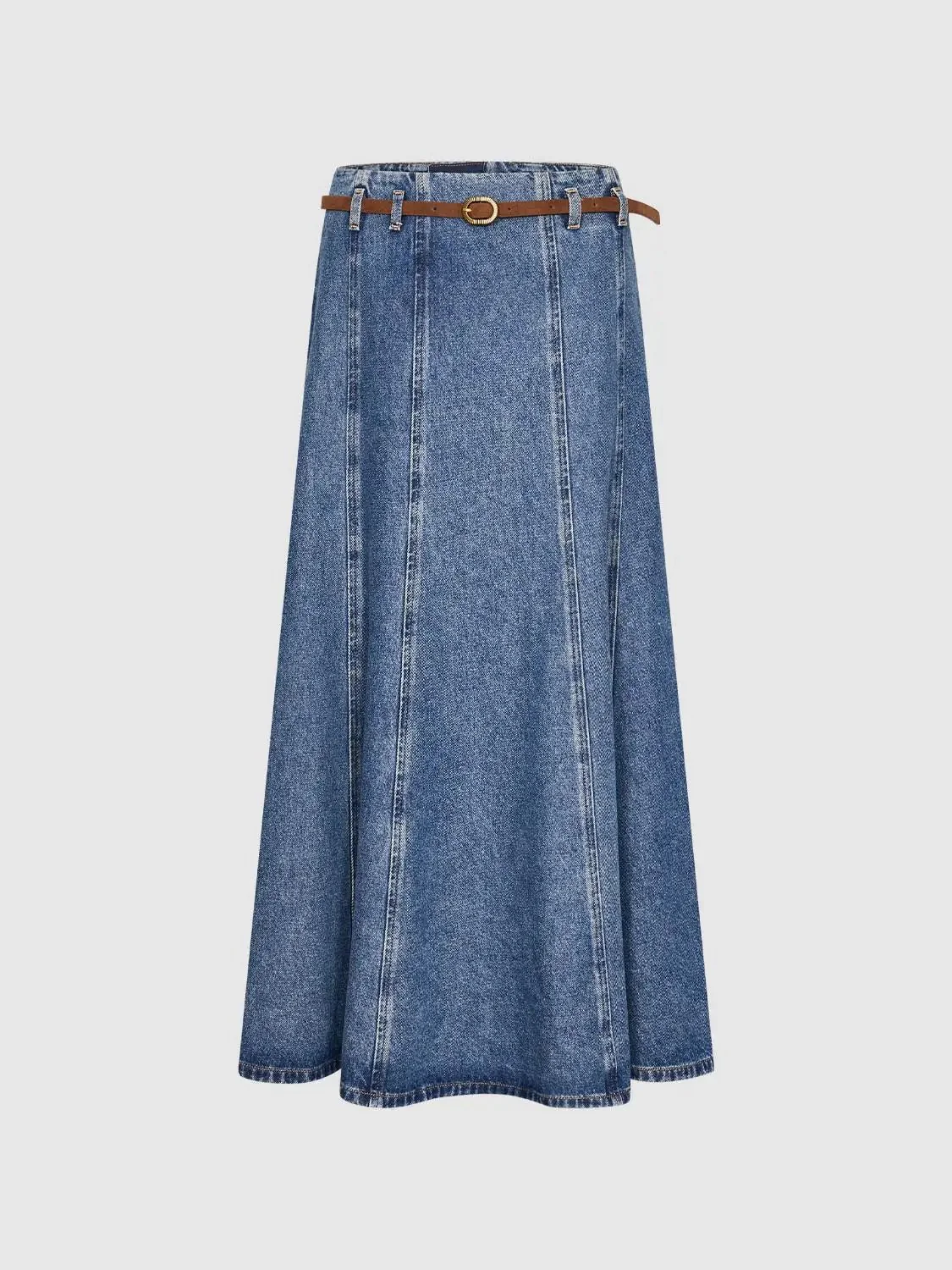 2685-cotton-belted-pleated-seam-detail-denim-maxi-skirts-2.webp Cotton Belted Pleated Seam Detail Denim Maxi Skirts