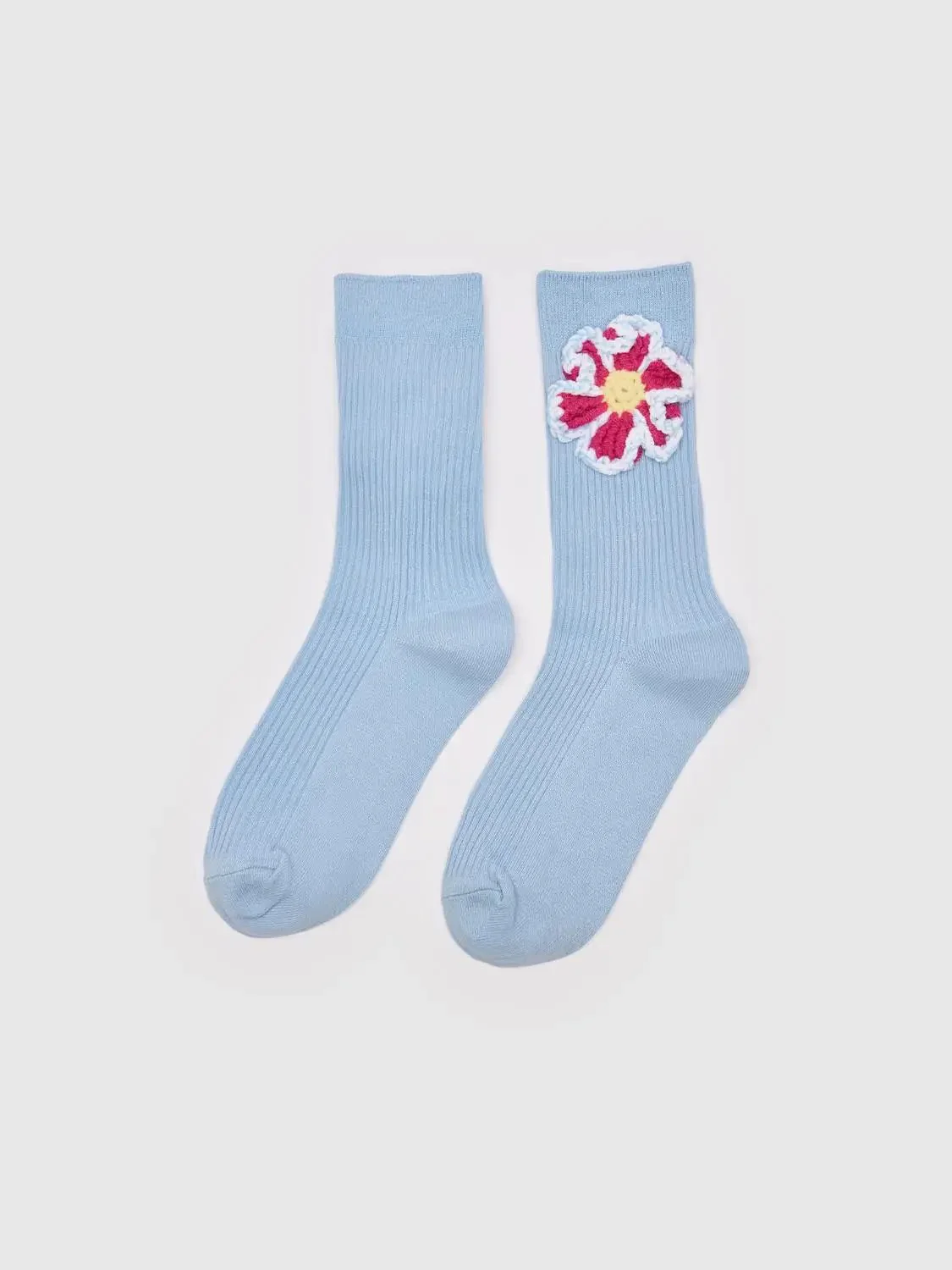 275-blue-one-size-blue-one-size-variation-1.webp Soft Cotton Blend Crochet Floral Embellished Socks