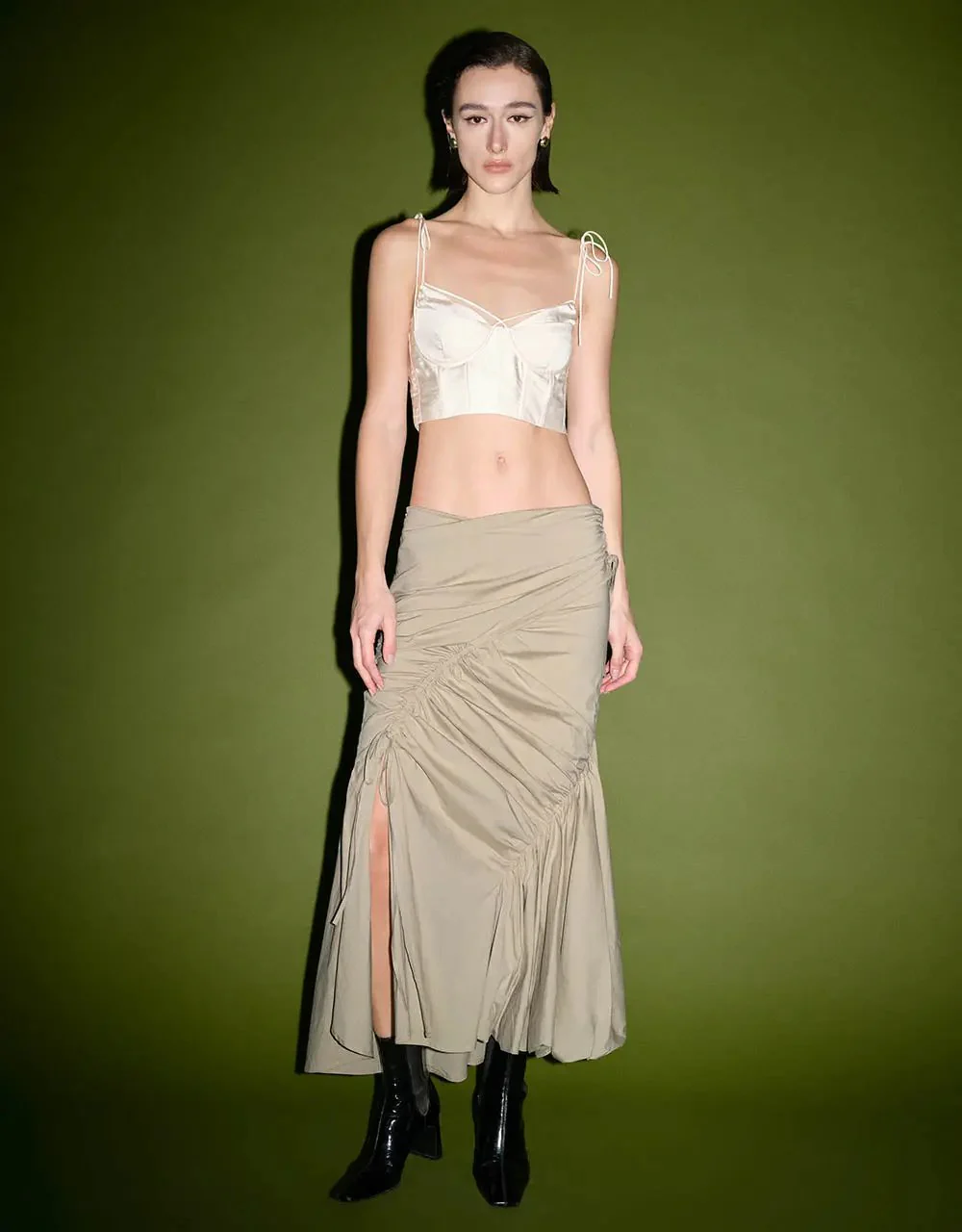 277-cotton-blend-ruffle-midi-fishtail-ruched-skirt-6.webp Cotton Blend Ruffle Midi Fishtail Ruched Skirt