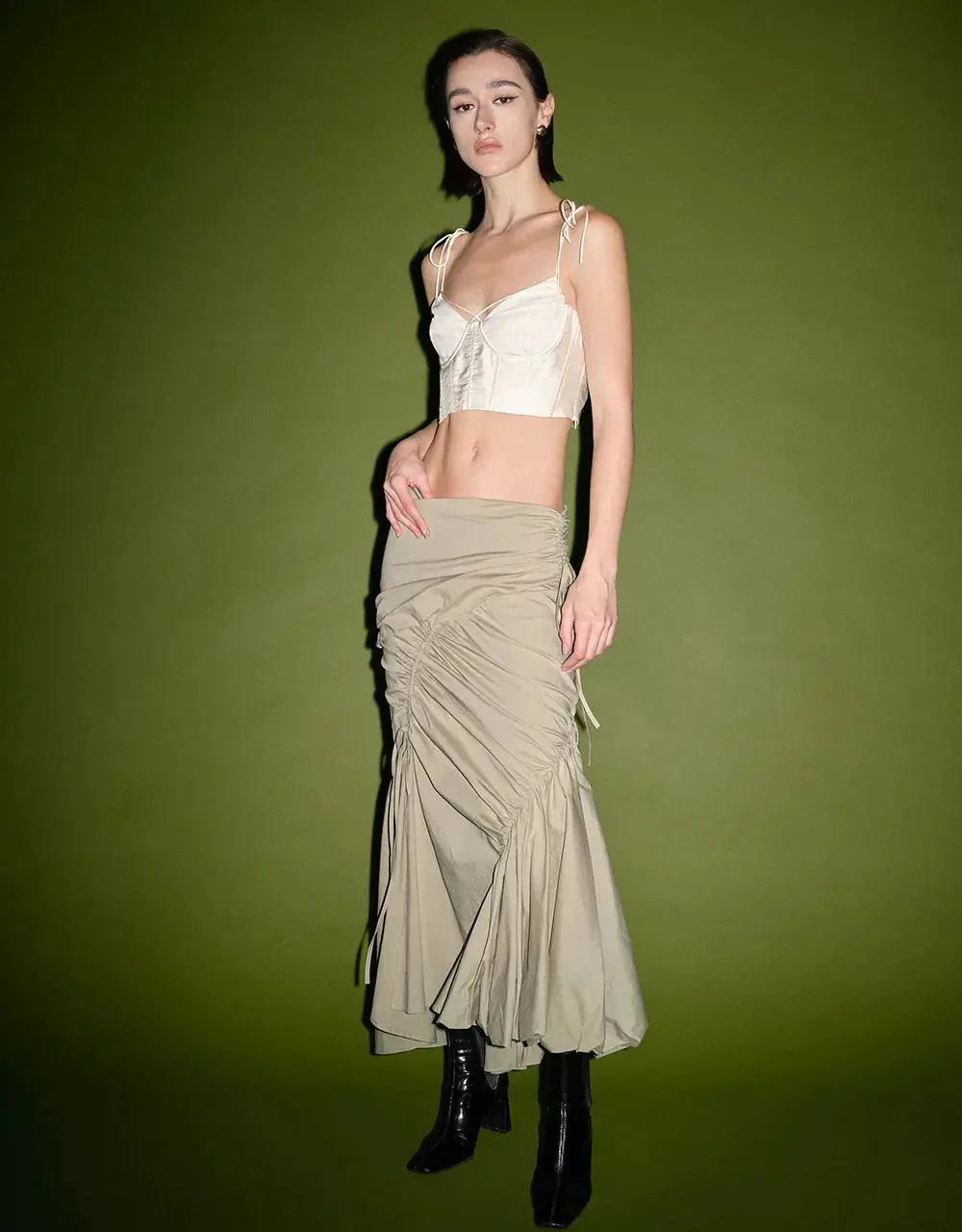 277-cotton-blend-ruffle-midi-fishtail-ruched-skirt-7.webp Cotton Blend Ruffle Midi Fishtail Ruched Skirt
