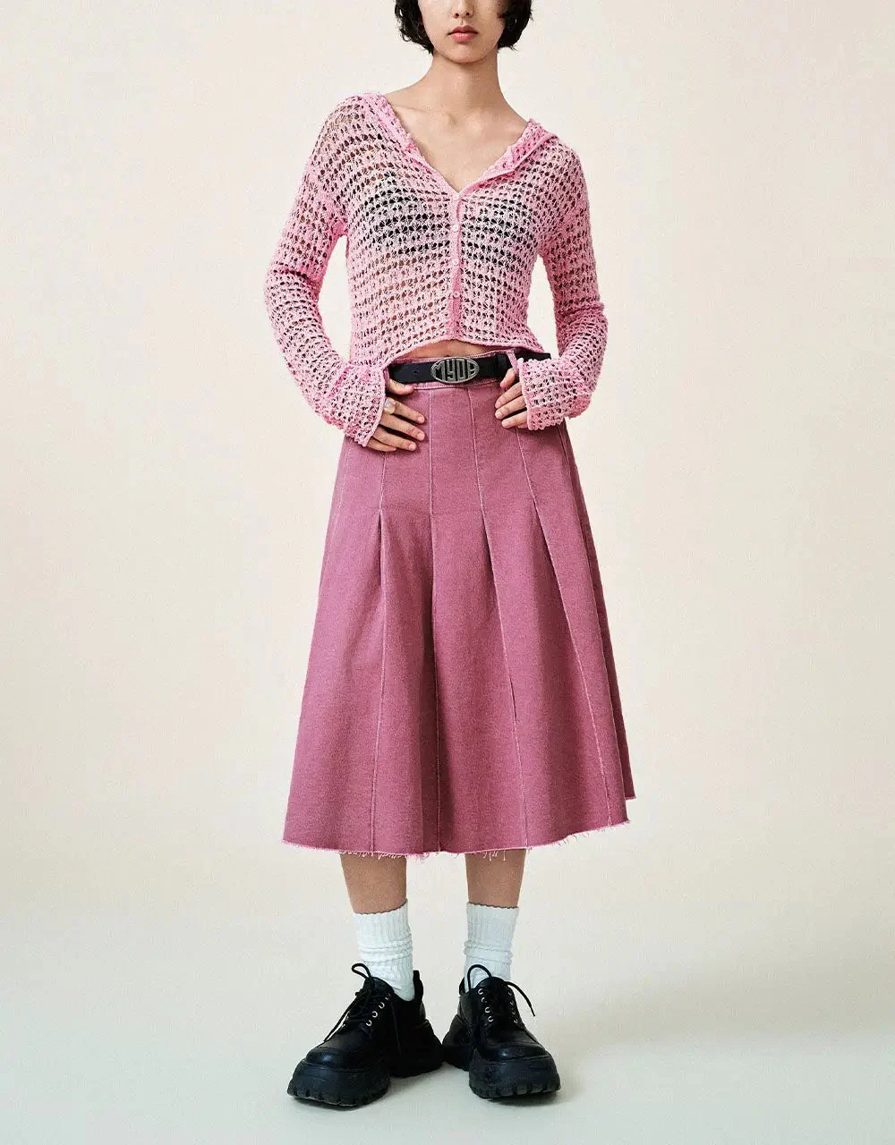 285-soft-cotton-pleated-midi-a-line-vintage-skirt-7.webp Soft Cotton Pleated Midi A Line Vintage Skirt
