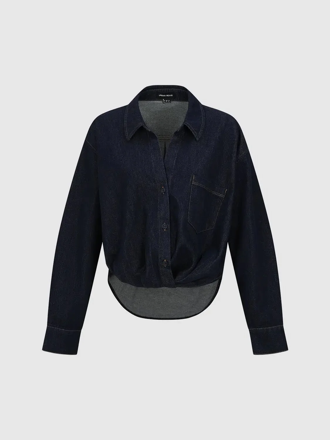 2925-cropped-knot-front-denim-shirts-7.webp Cropped Knot Front Denim Shirts