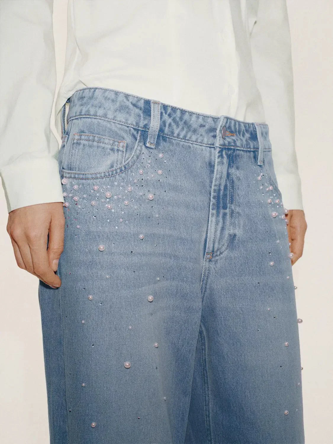 Embellished Wide Leg Jeans