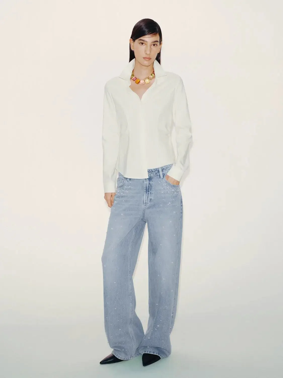 Embellished Wide Leg Jeans
