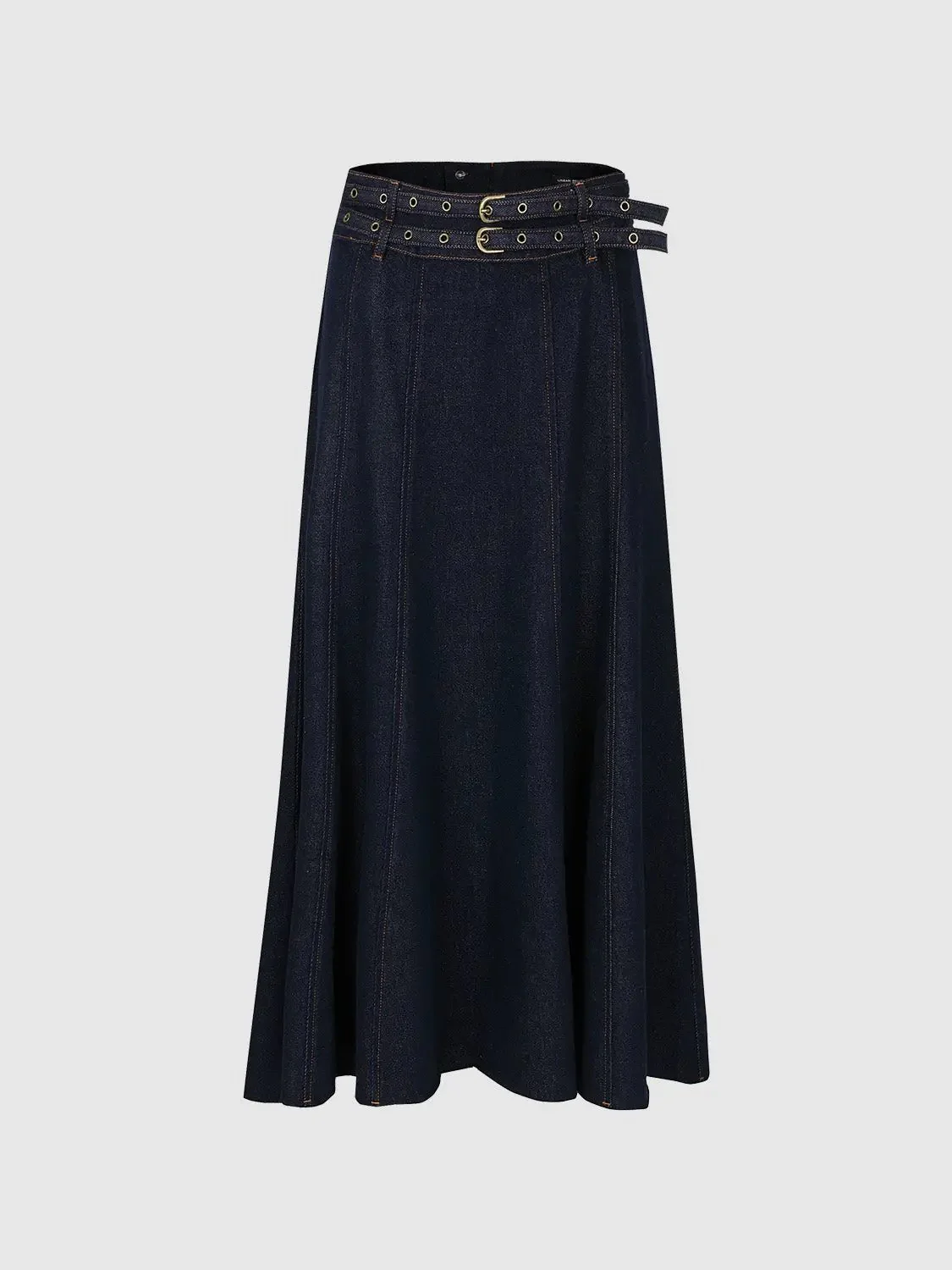 299-classic-dark-denim-double-belt-midi-skirt-2.webp Classic Dark Denim Double Belt Midi Skirt