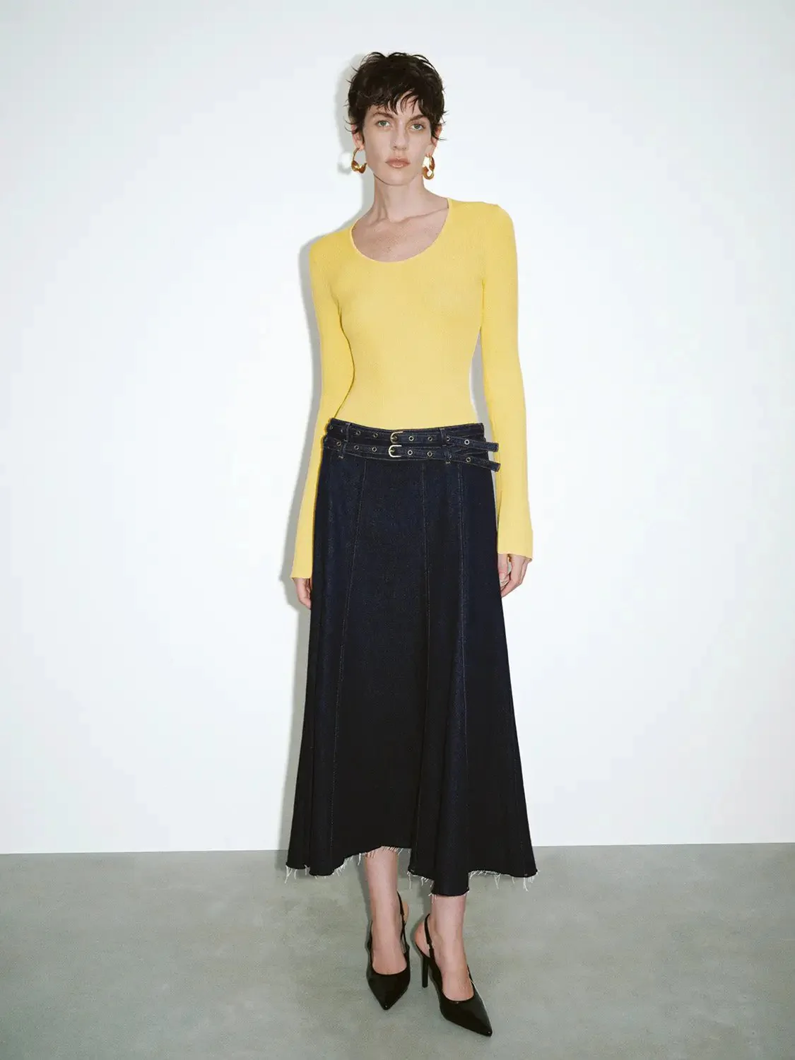 299-classic-dark-denim-double-belt-midi-skirt-5.webp Classic Dark Denim Double Belt Midi Skirt