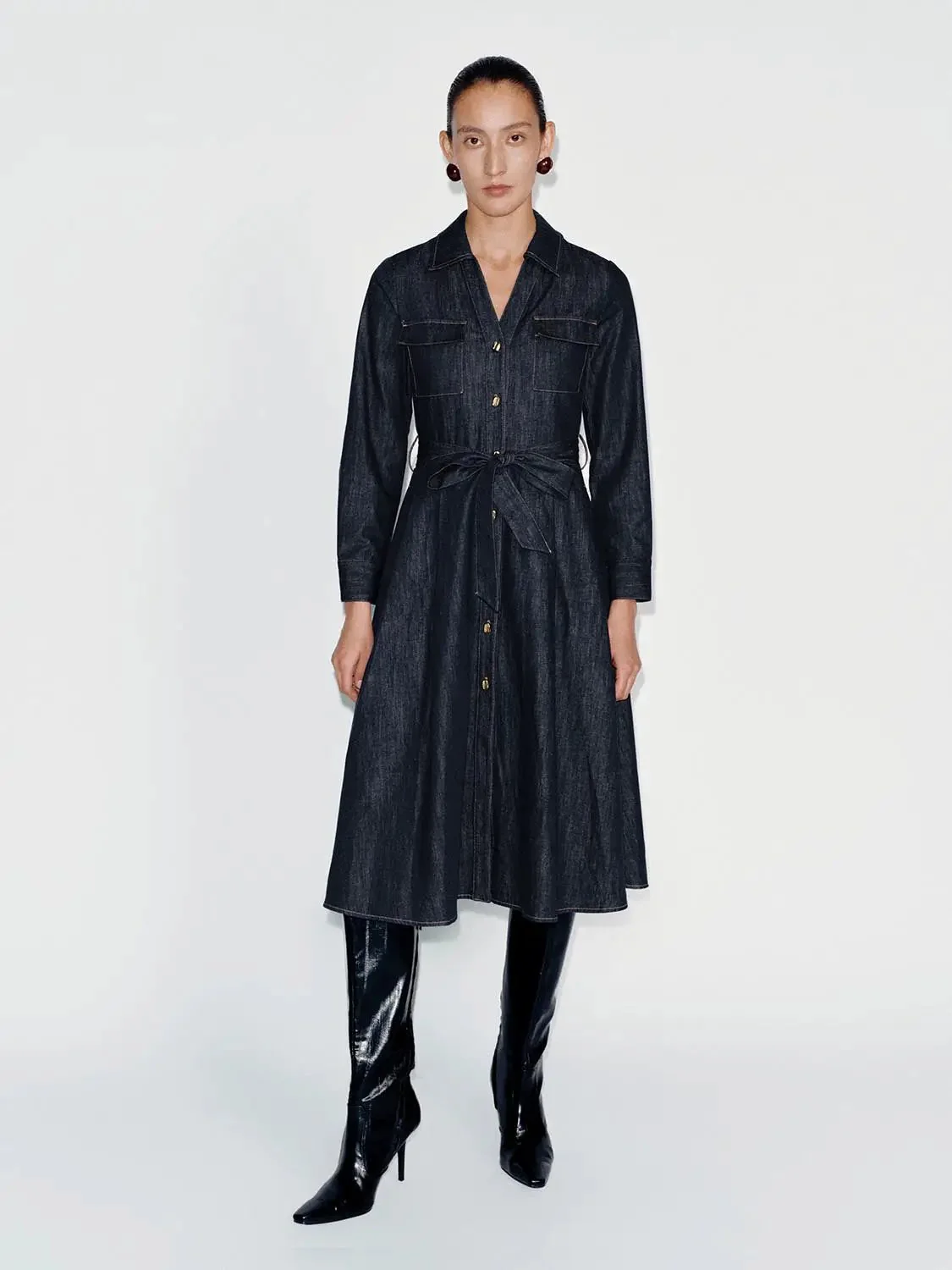 3031-collared-long-sleeve-denim-midi-dresses-9.webp Collared Long Sleeve Denim Midi Dresses