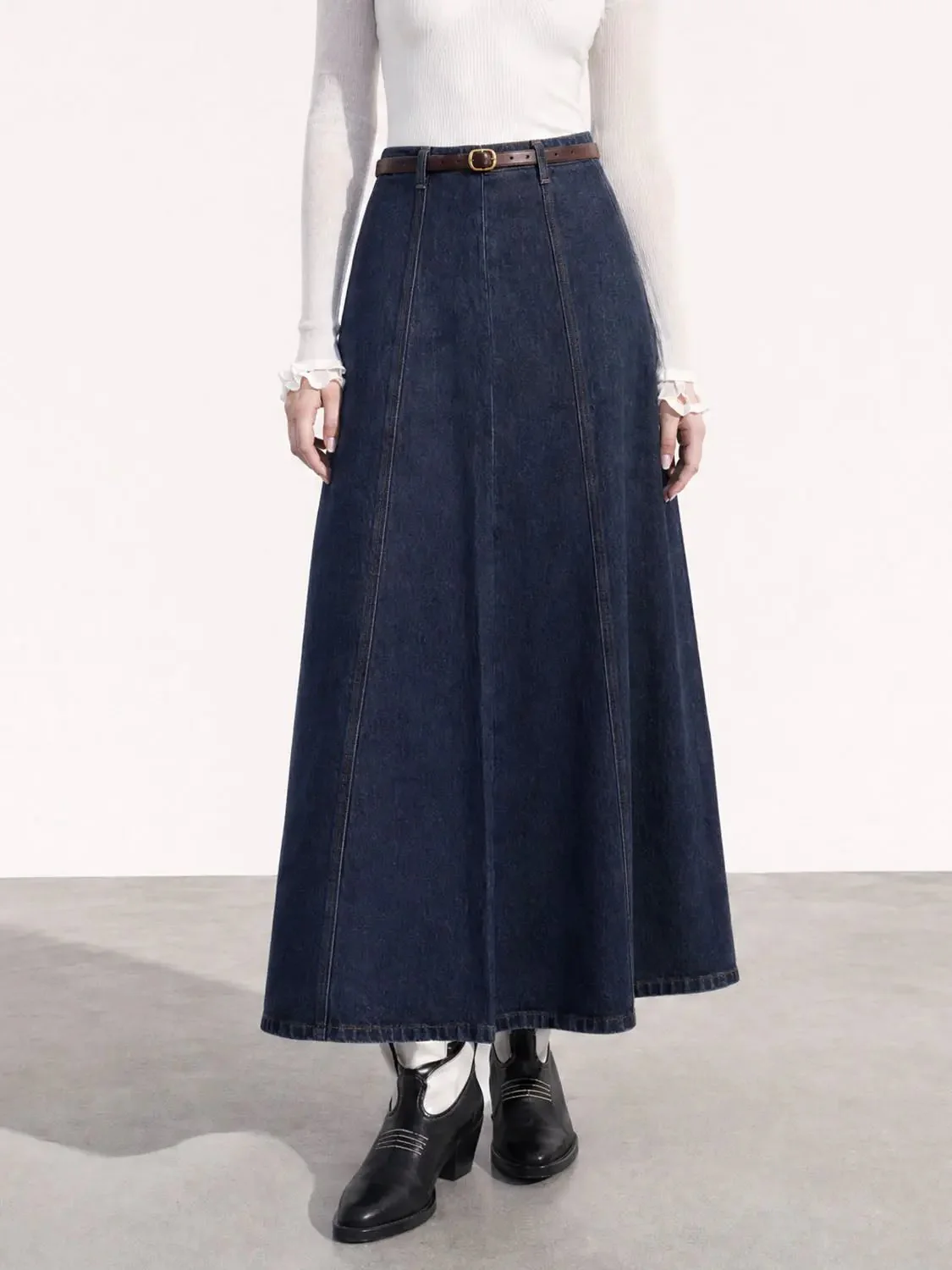 306-elegant-cotton-maxi-denim-belted-vintage-skirt-5.webp Elegant Cotton Maxi Denim Belted Vintage Skirt