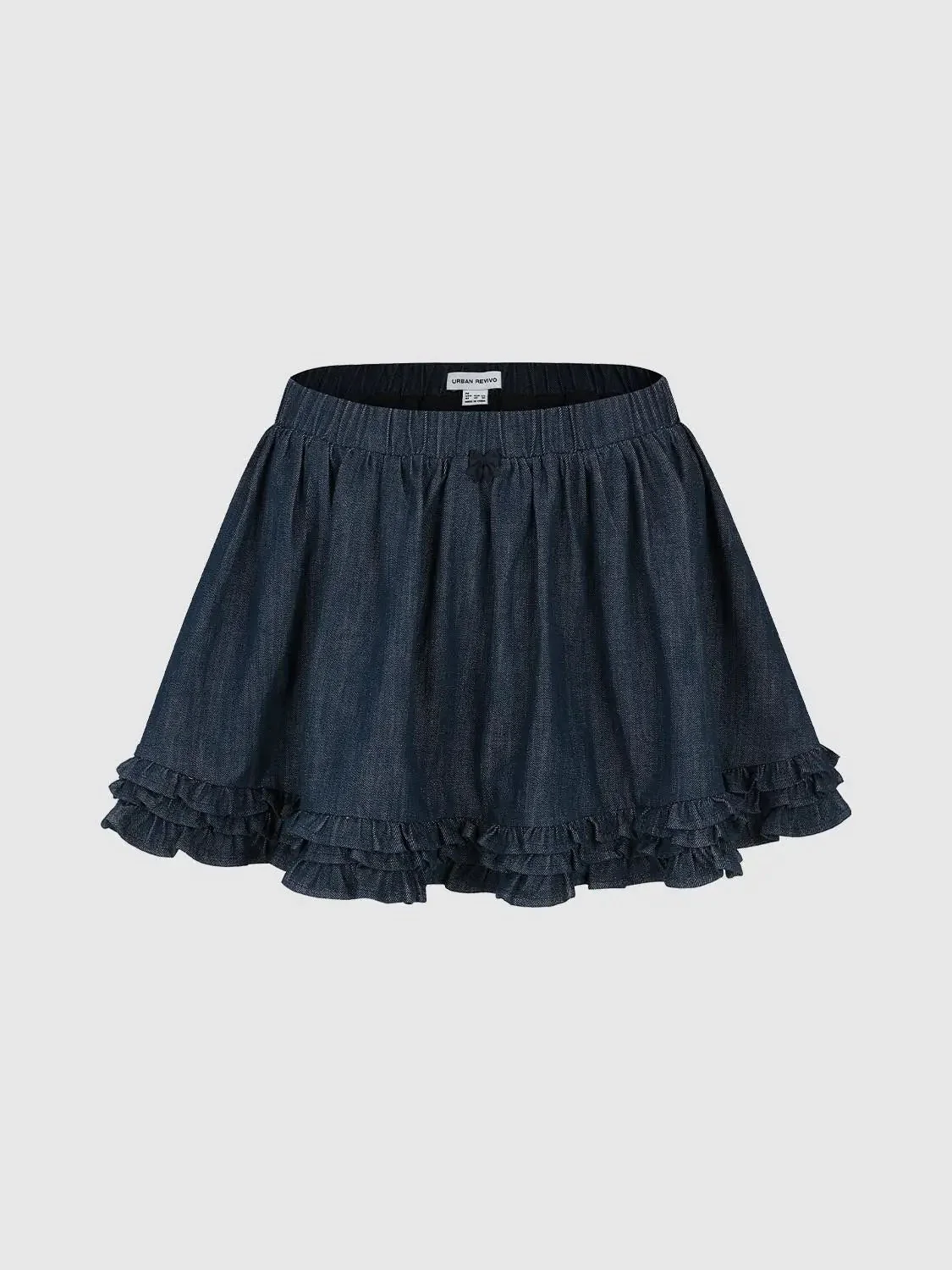 3066-pull-on-ruffle-hem-denim-mini-skirts-2.webp Pull On Ruffle Hem Denim Mini Skirts