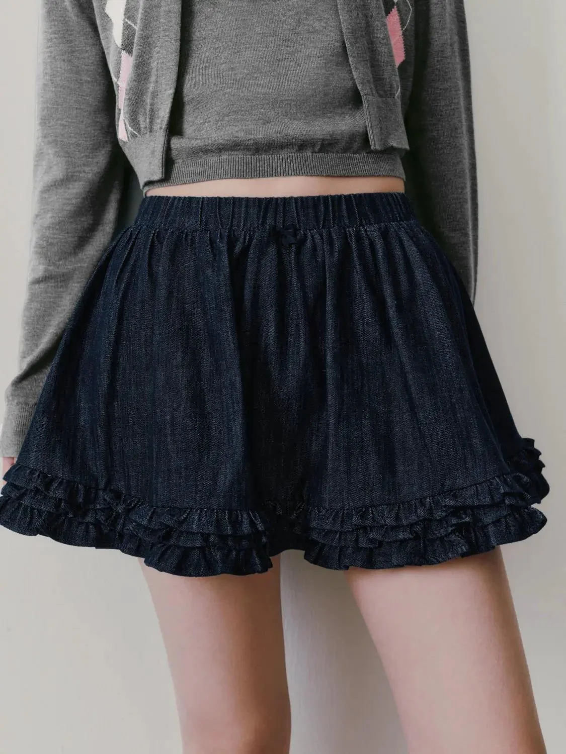 3066-pull-on-ruffle-hem-denim-mini-skirts-5.webp Pull On Ruffle Hem Denim Mini Skirts