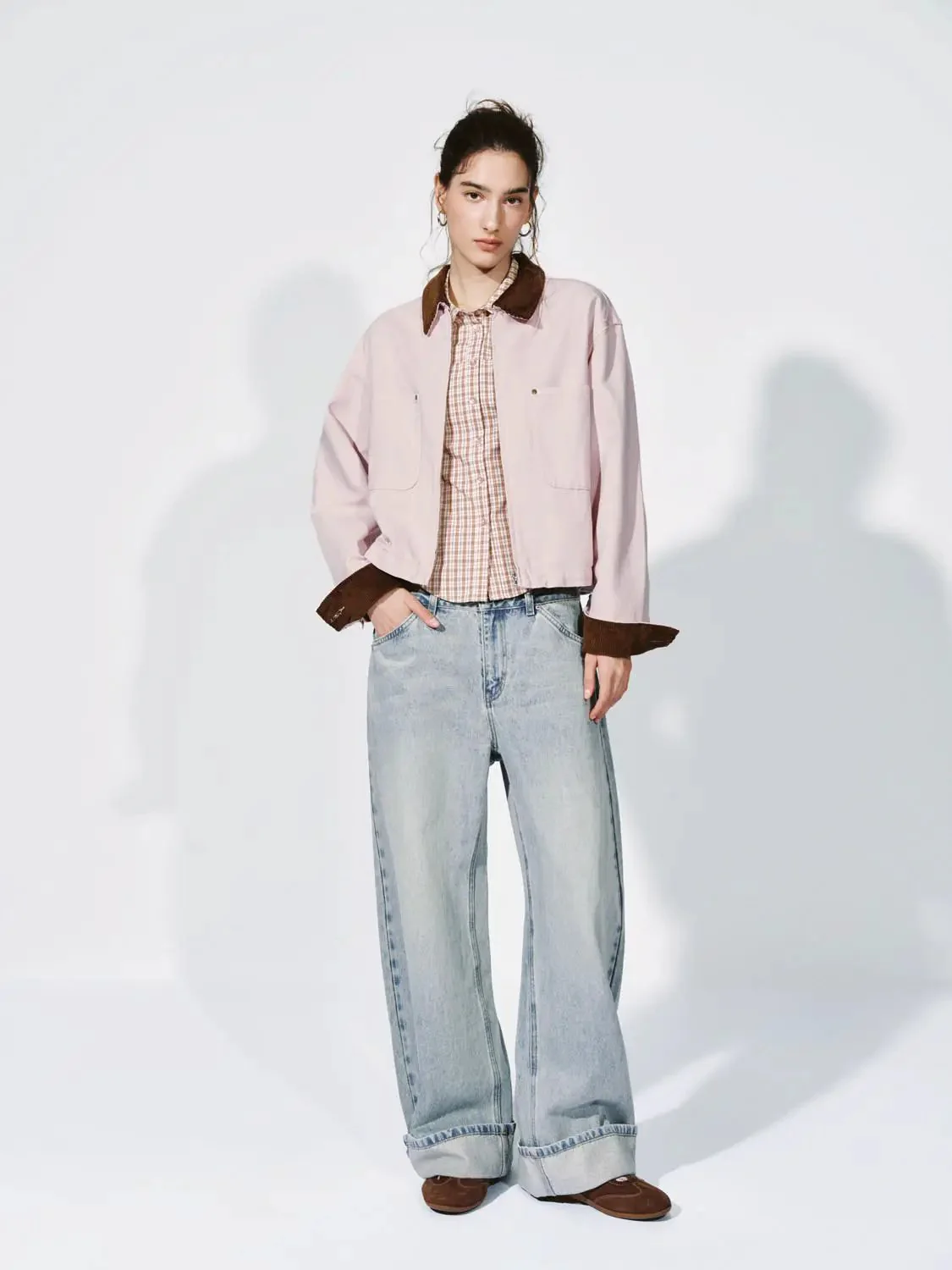 Contrast Collar Patch Pocket Denim Jackets
