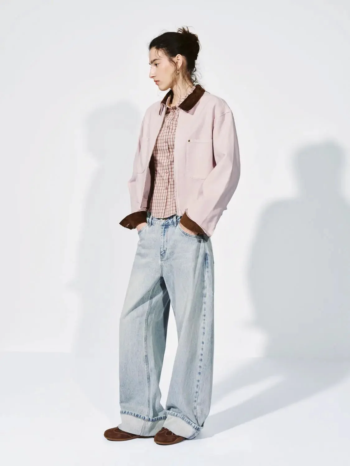 Contrast Collar Patch Pocket Denim Jackets