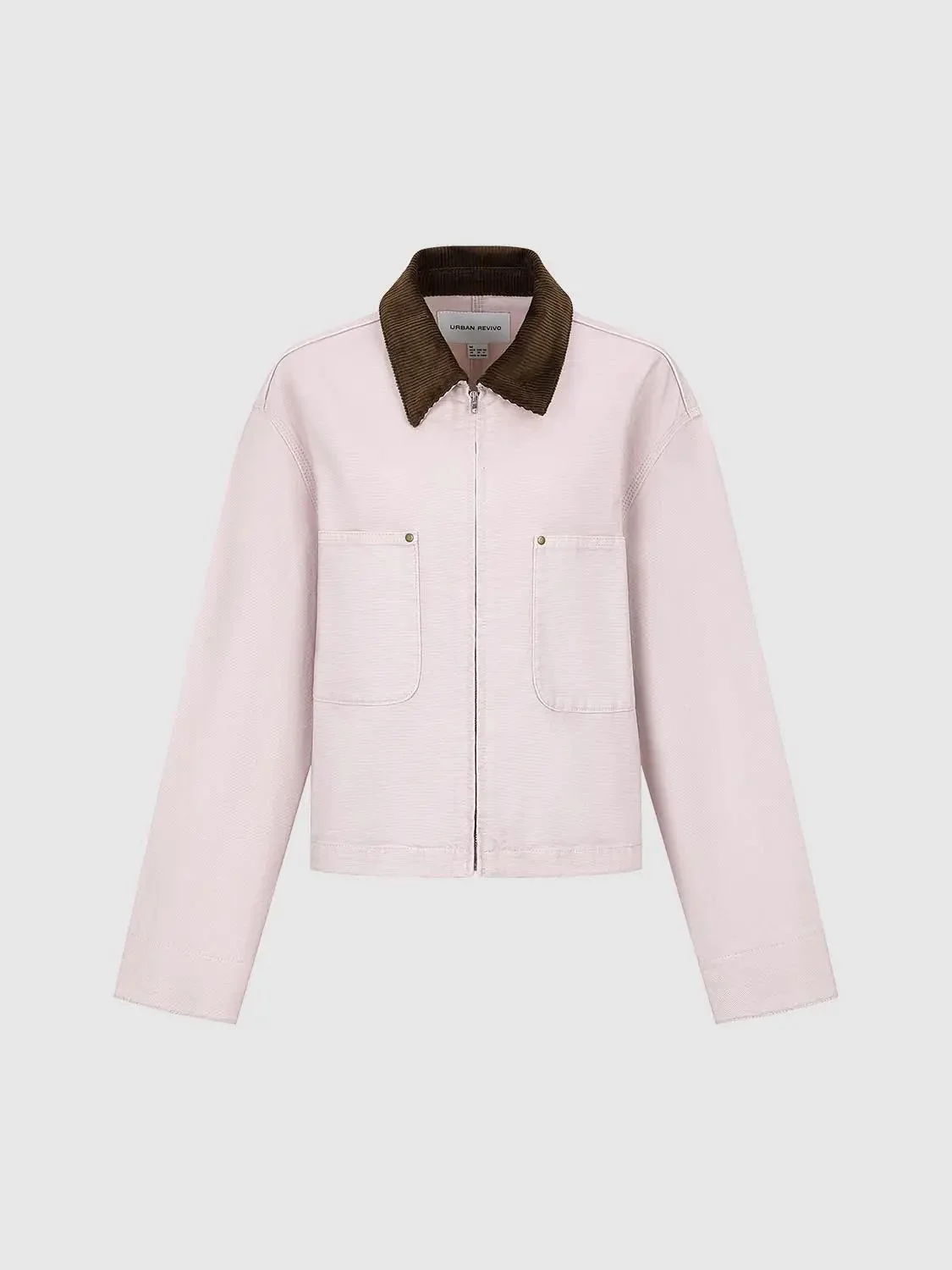 Contrast Collar Patch Pocket Denim Jackets