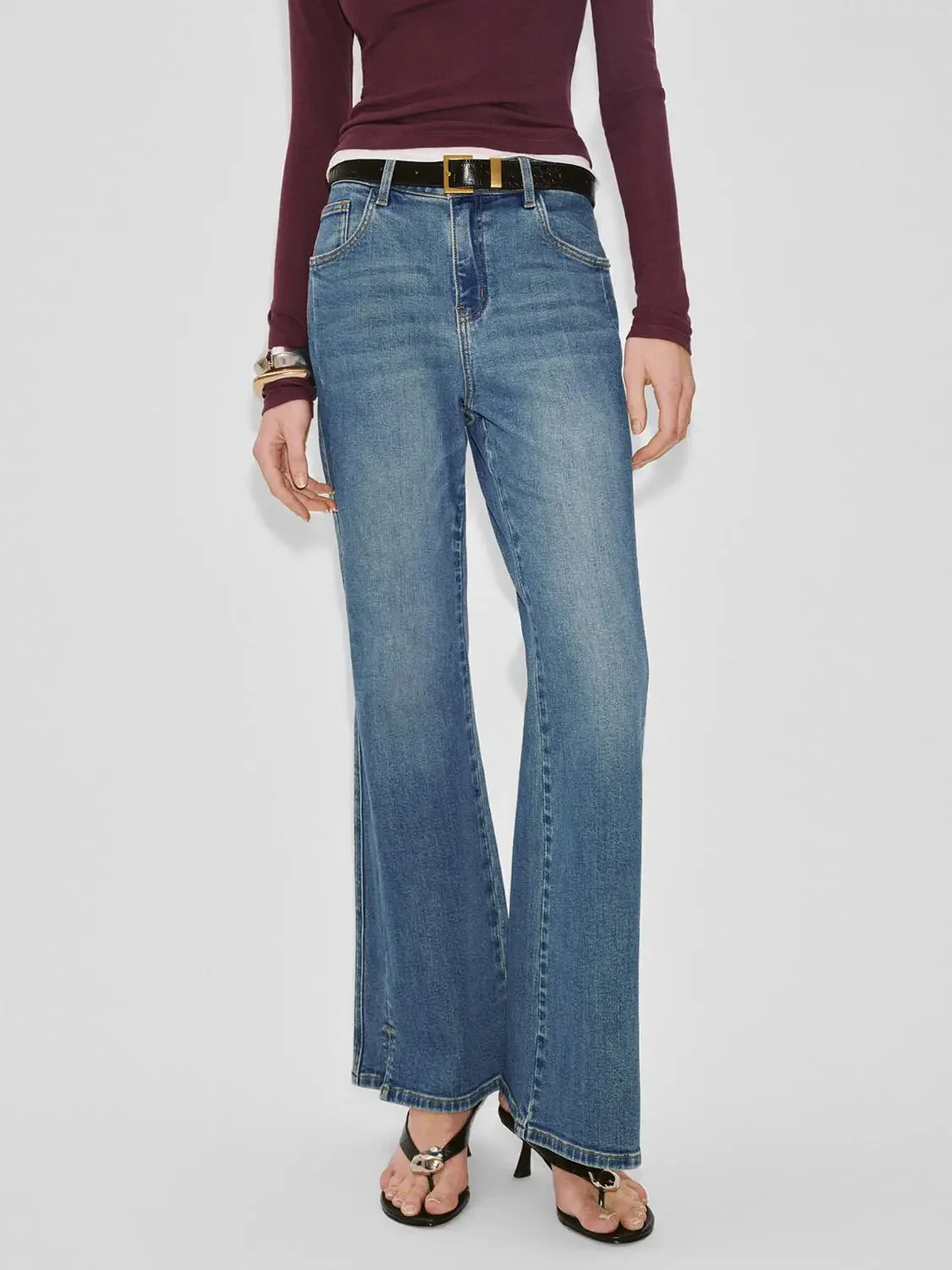 3096-belted-flare-leg-jeans-1.webp Belted Flare Leg Jeans