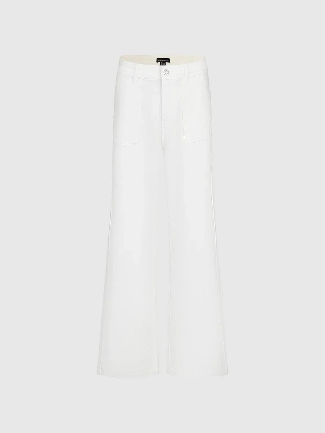 Patch Pocket Flare Leg Jeans