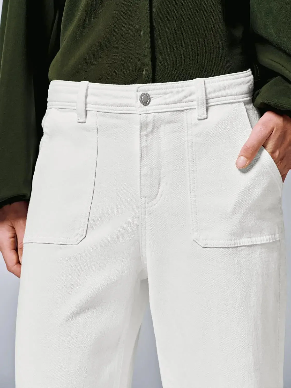 Patch Pocket Flare Leg Jeans