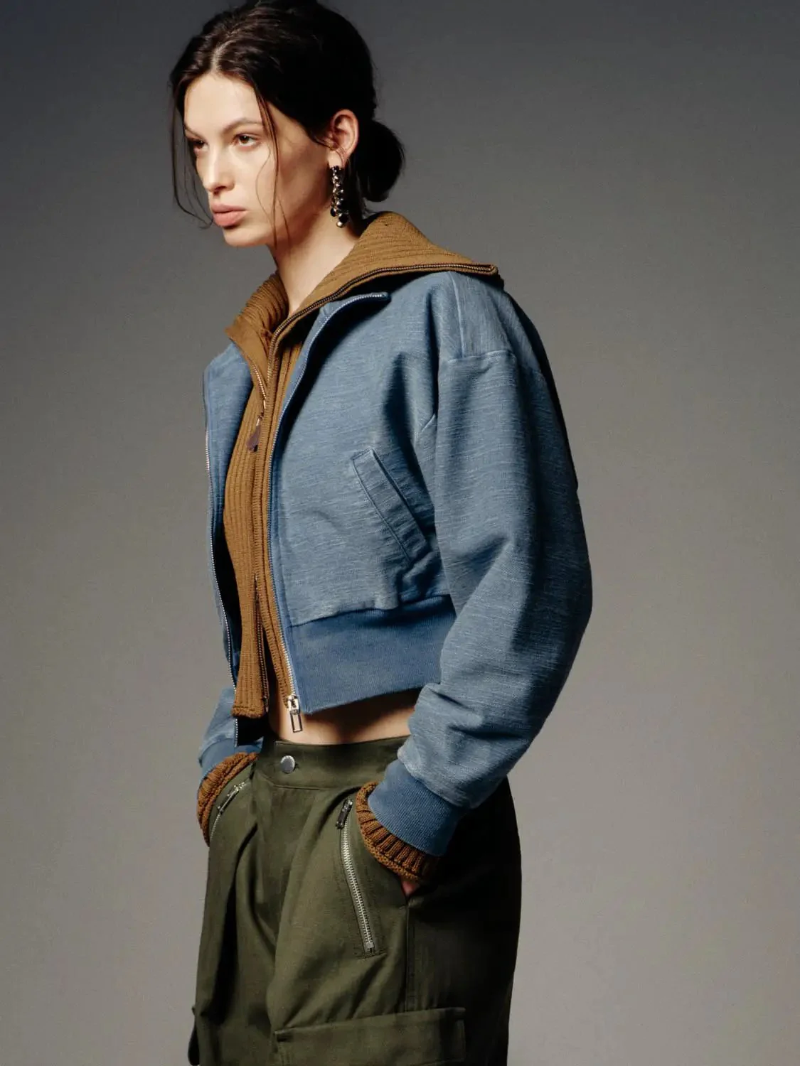 3250-mock-neck-cropped-denim-bomber-jackets-2.webp Mock Neck Cropped Denim Bomber Jackets