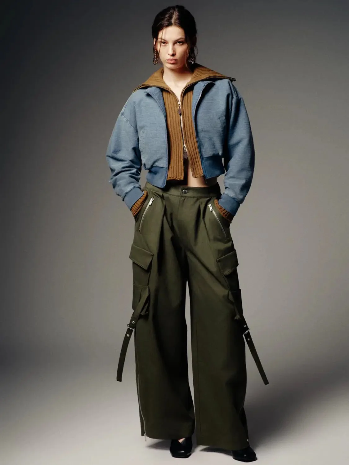 3250-mock-neck-cropped-denim-bomber-jackets-5.webp Mock Neck Cropped Denim Bomber Jackets