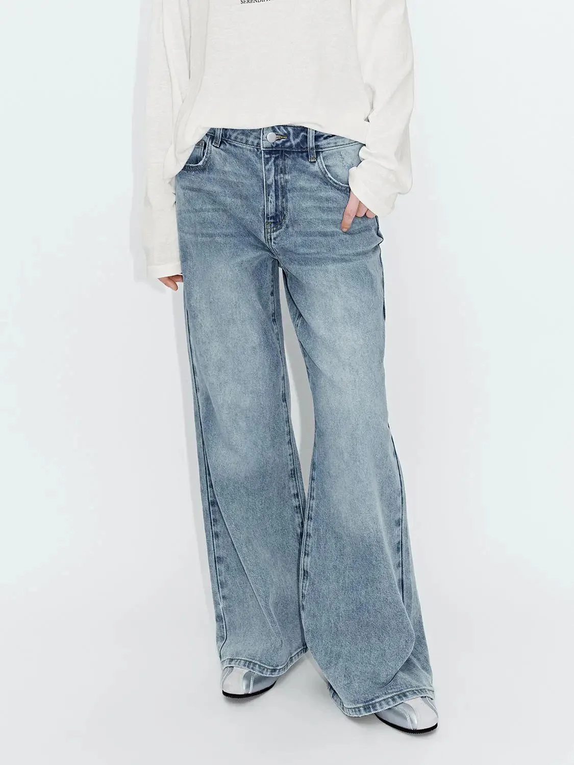 3409-check-skirts-overlay-flare-leg-jeans-1.webp Check Skirts Overlay Flare Leg Jeans