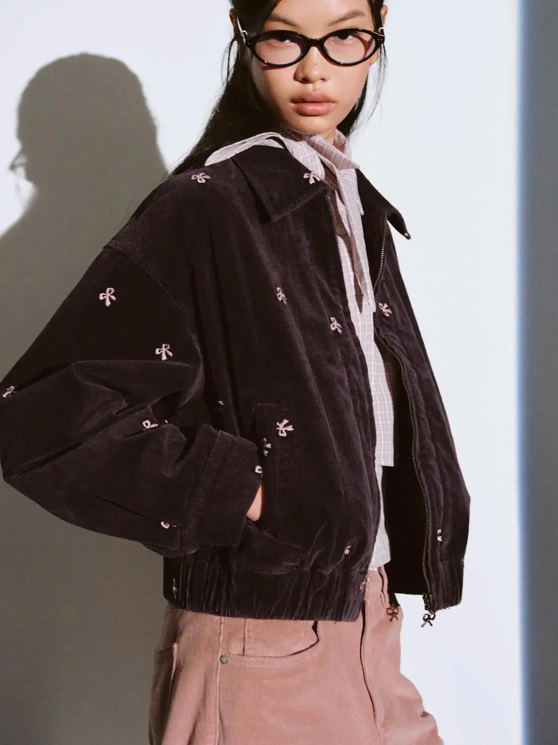 3512-collared-bow-detail-corduroy-bomber-jackets-2.webp Collared Bow Detail Corduroy Bomber Jackets