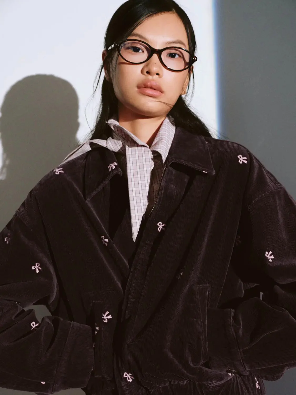 3512-collared-bow-detail-corduroy-bomber-jackets-3.webp Collared Bow Detail Corduroy Bomber Jackets
