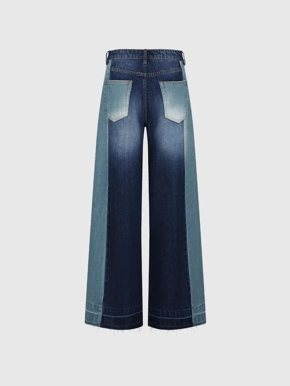 3660-contrast-spliced-raw-hem-wide-leg-jeans-2.webp Contrast Spliced Raw Hem Wide Leg Jeans