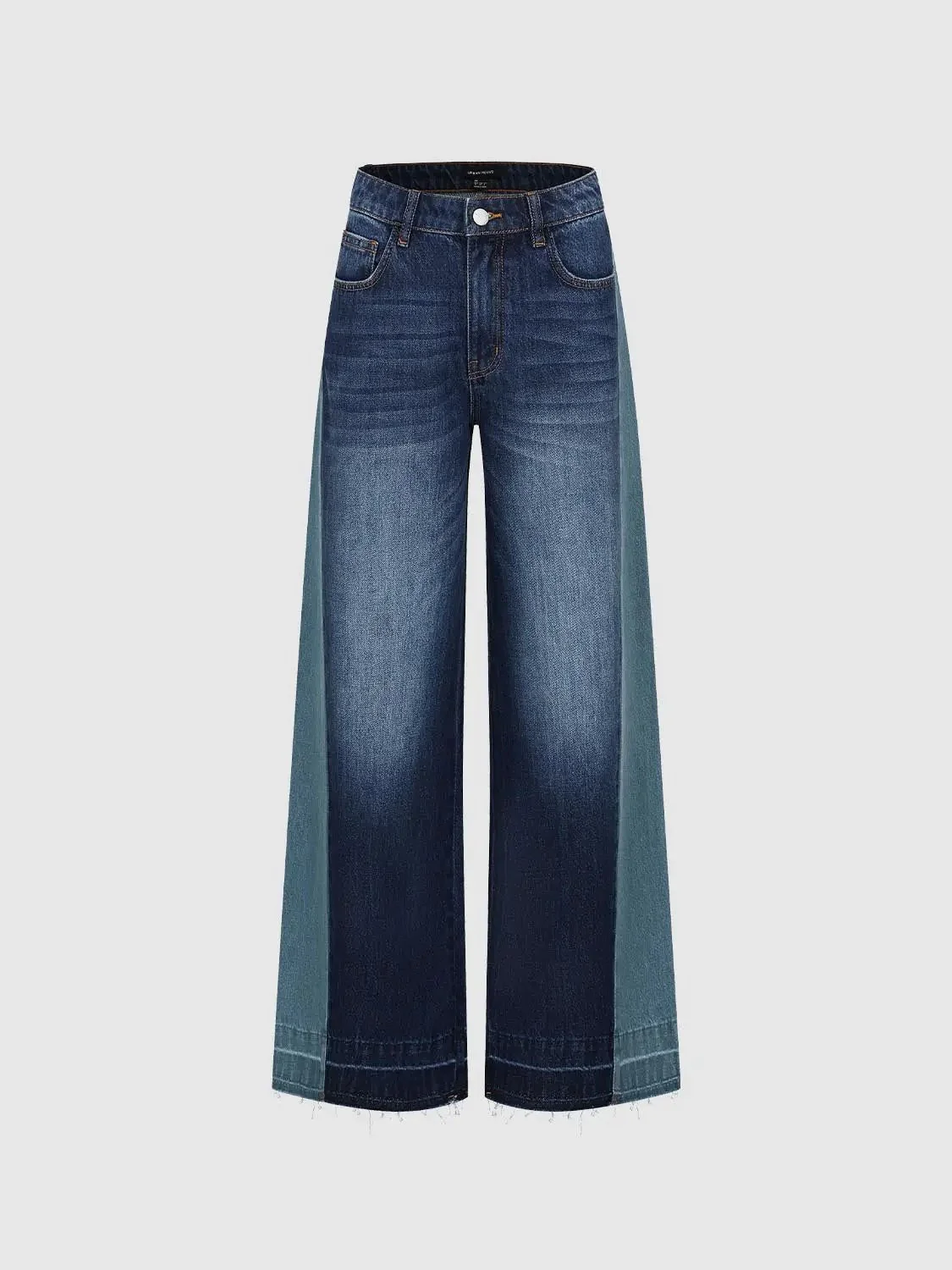3660-contrast-spliced-raw-hem-wide-leg-jeans-4.webp Contrast Spliced Raw Hem Wide Leg Jeans