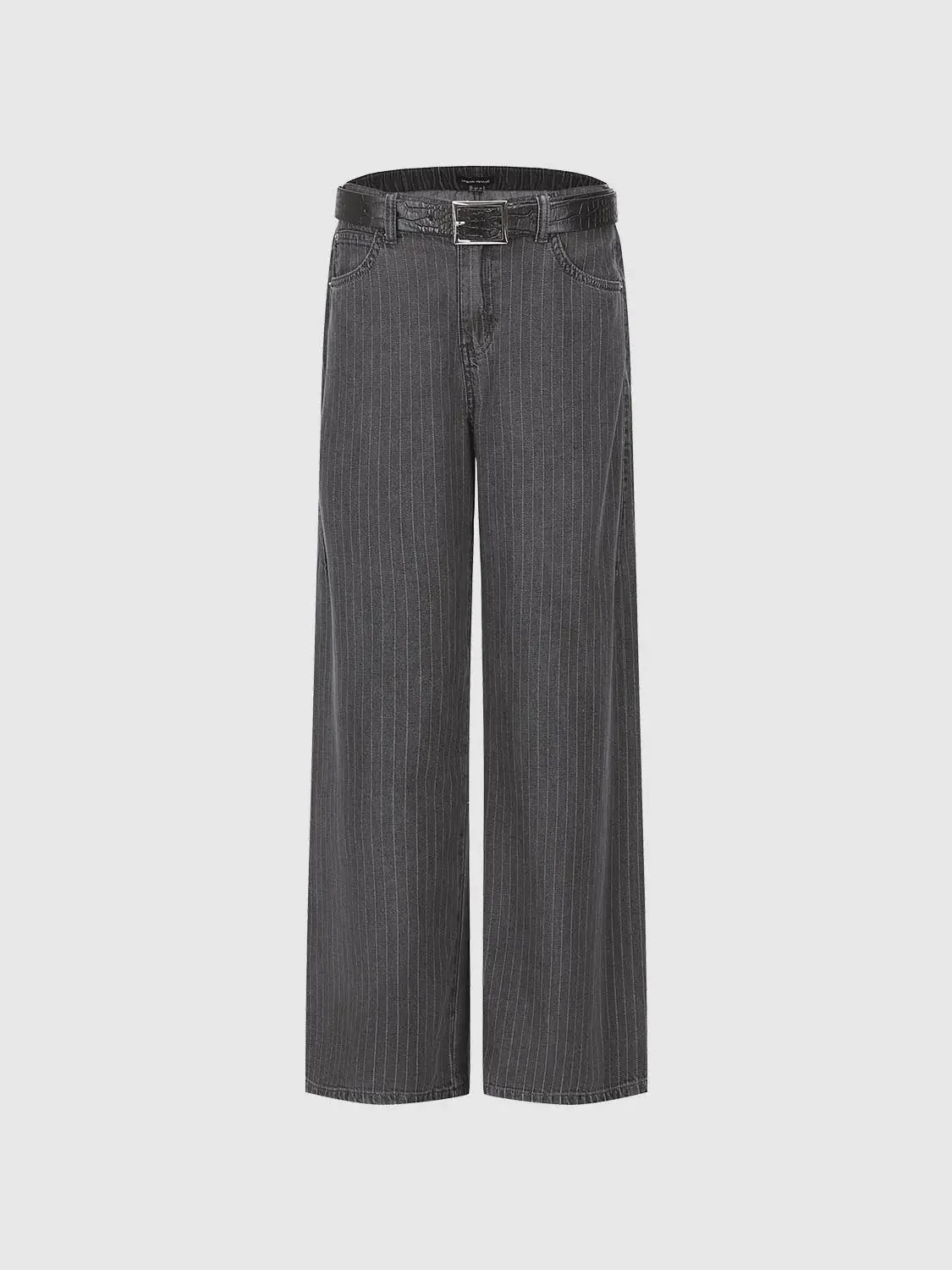 3726-belted-pleated-straight-leg-jeans-2.webp Belted Pleated Straight Leg Jeans