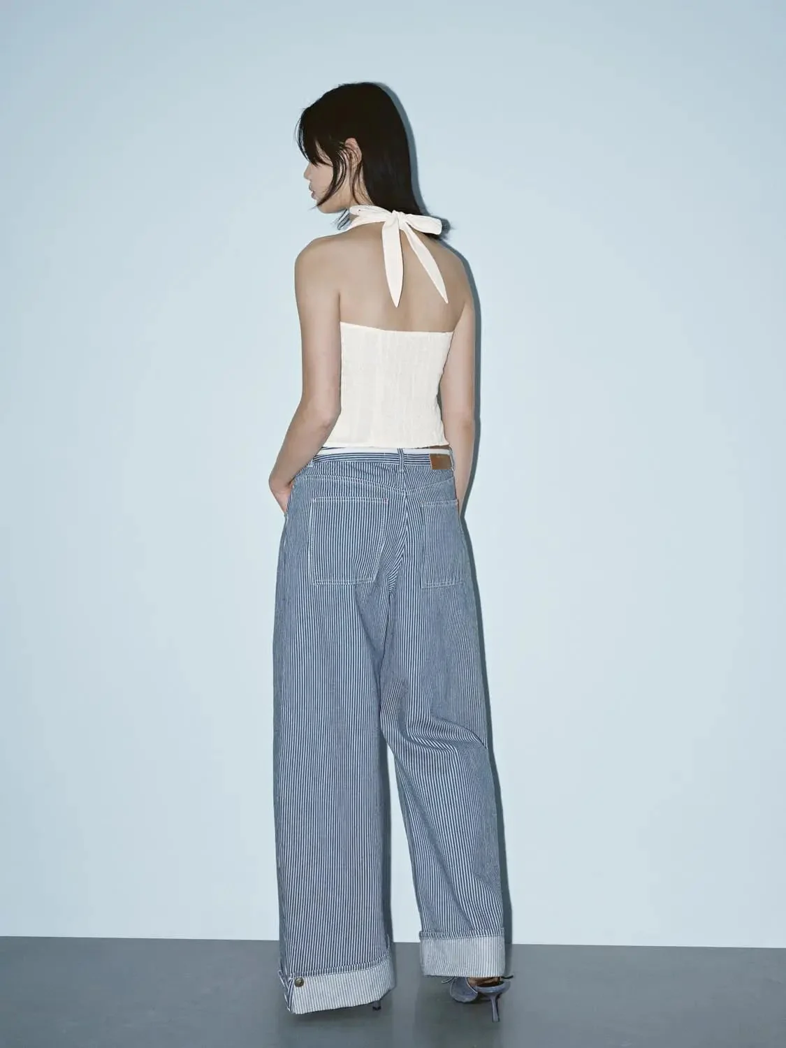 377-tie-belt-striped-cuffed-barrel-leg-jeans-4.webp Tie Belt Striped Cuffed Barrel Leg Jeans