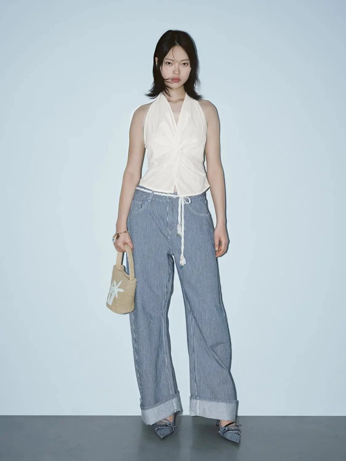 377-tie-belt-striped-cuffed-barrel-leg-jeans-7.webp Tie Belt Striped Cuffed Barrel Leg Jeans