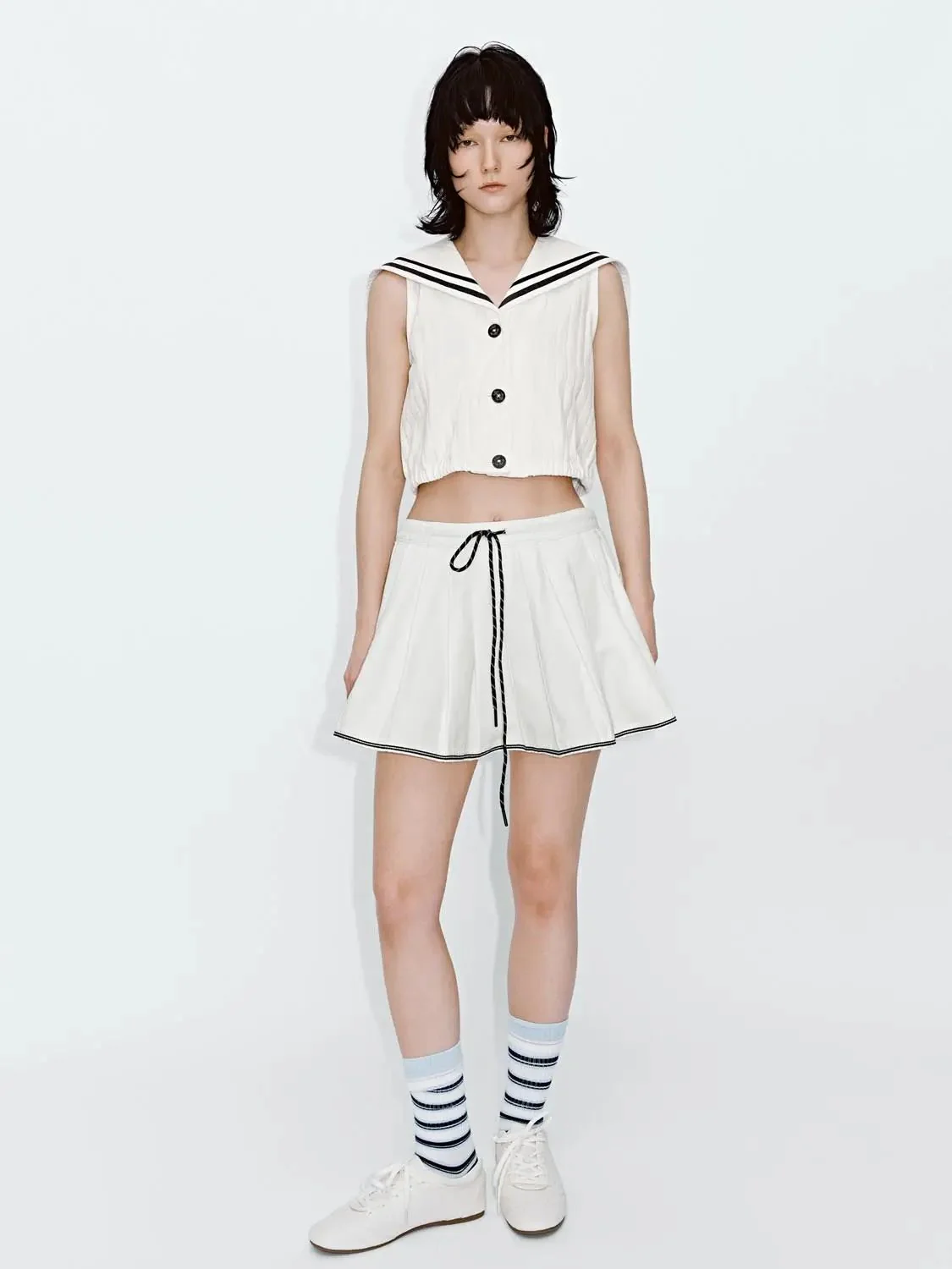 3791-contrast-trim-drawstring-pleated-denim-mini-skirts-6.webp Contrast Trim Drawstring Pleated Denim Mini Skirts