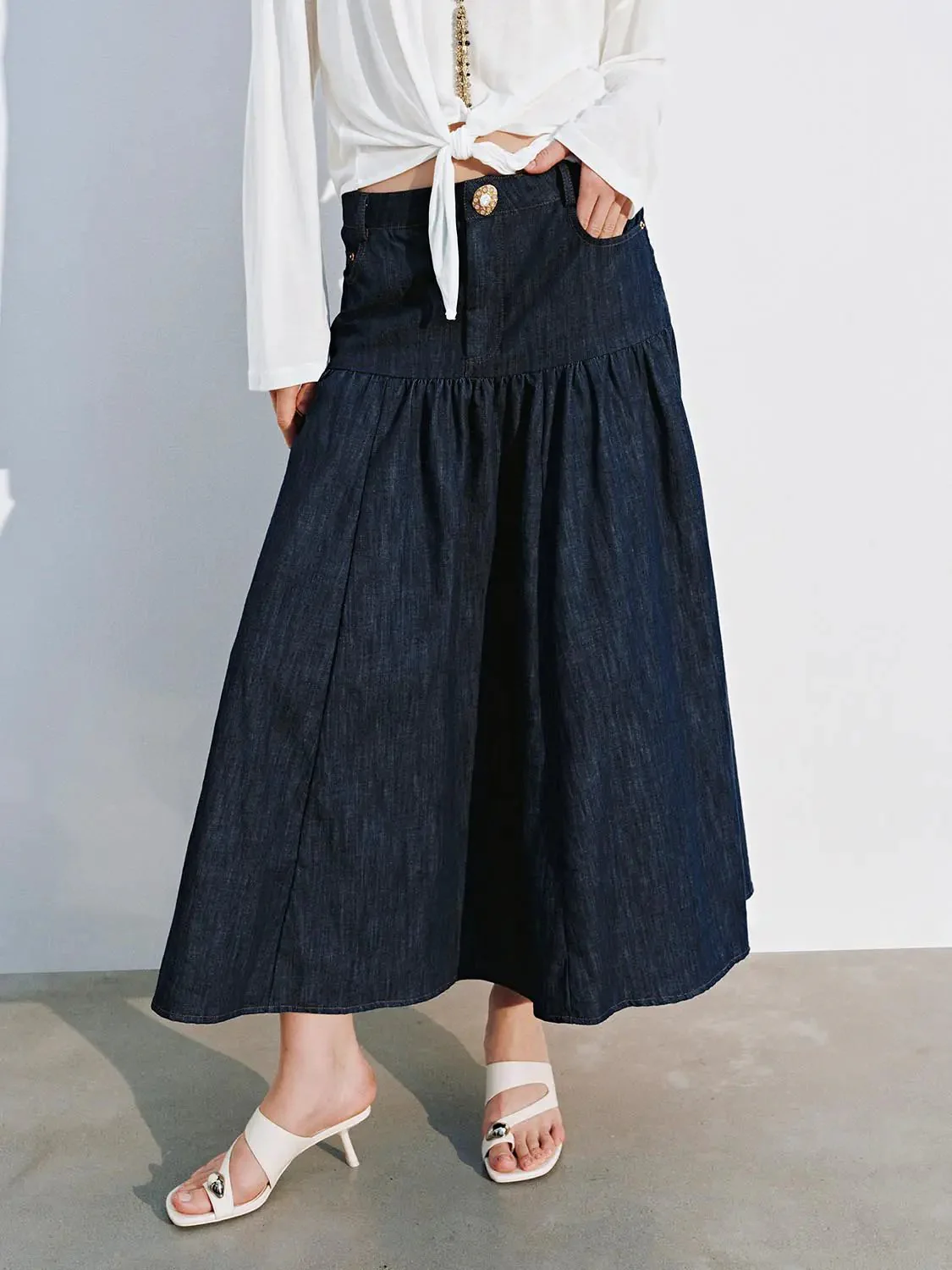 3810-elegant-cotton-denim-midi-ruffle-tiered-skirts-9.webp Elegant Cotton Denim Midi Ruffle Tiered Skirts