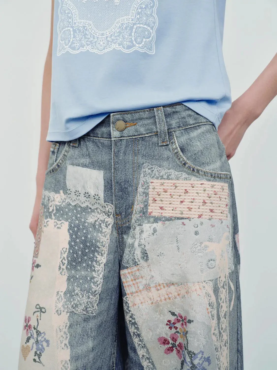3836-patchwork-denim-with-floral-lace-wide-leg-jeans-5.webp Patchwork Denim With Floral Lace Wide Leg Jeans
