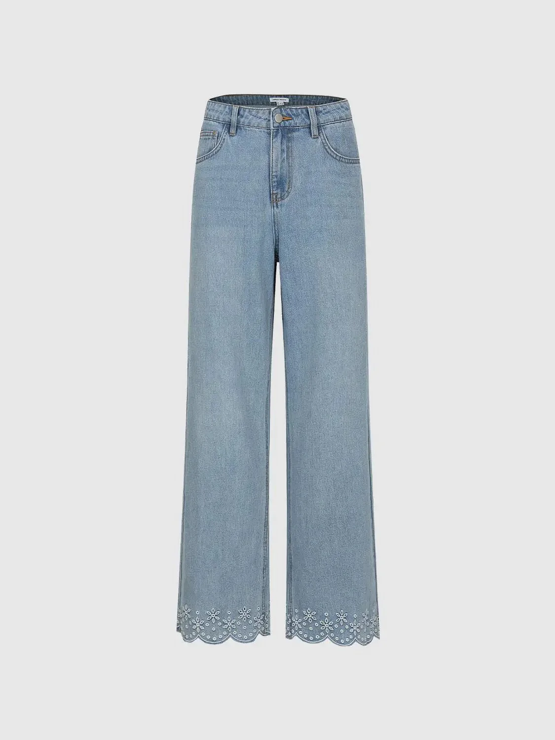 3895-lace-trim-wide-leg-jeans-2.webp Lace Trim Wide Leg Jeans