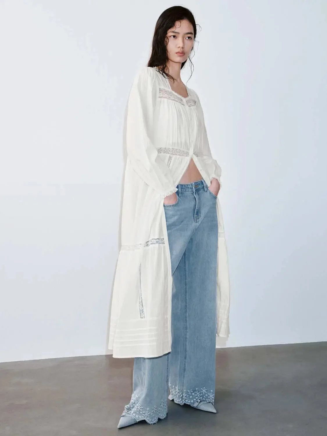 3895-lace-trim-wide-leg-jeans-5.webp Lace Trim Wide Leg Jeans